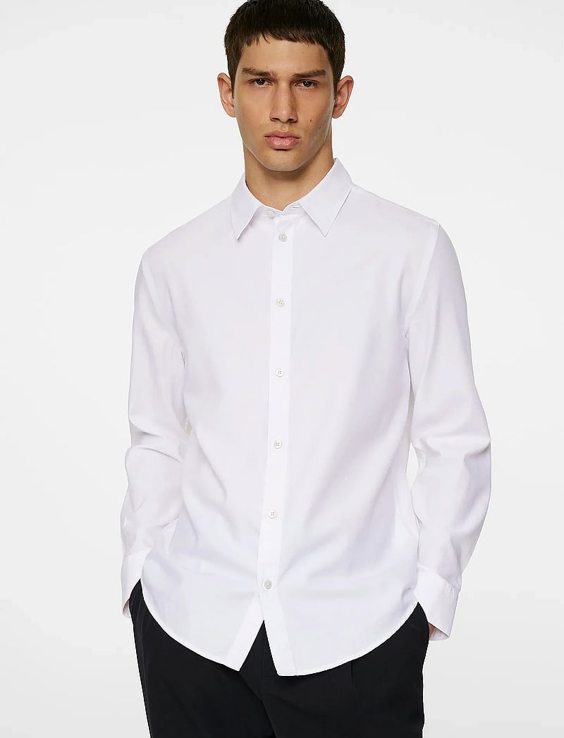 J. Lindeberg - Slim LS Cotton Tencel Shirt - basic skjorter - white - 5