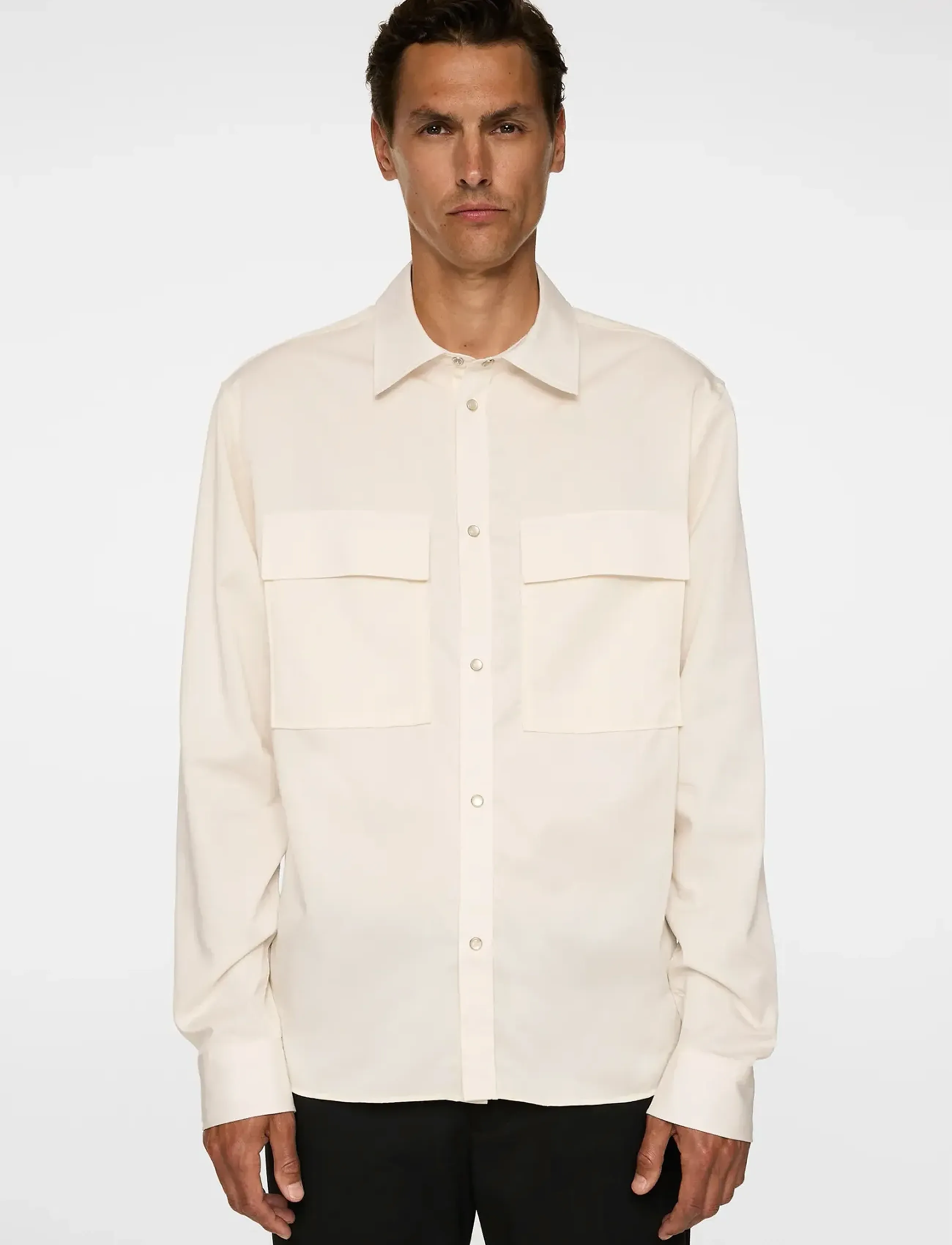 J. Lindeberg Finnigan Tencel Twill Shirt - Skjorter - CLOUD WHITE / cream