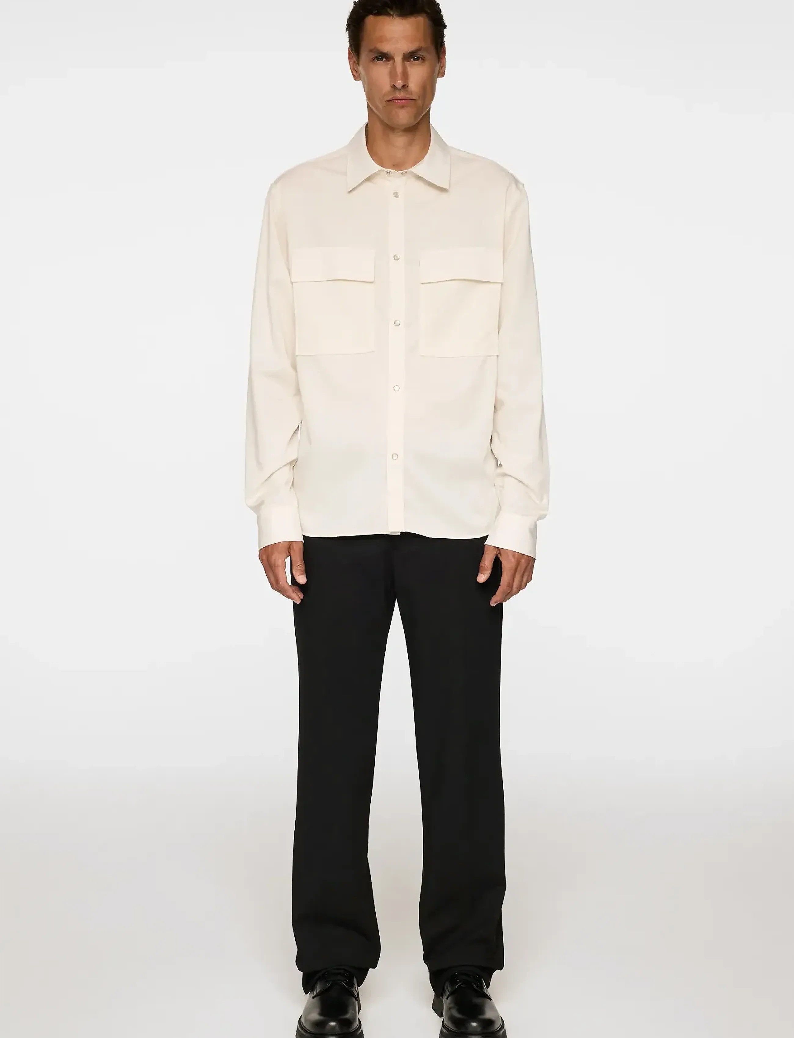 J. Lindeberg - Finnigan Tencel Twill Shirt - koszule casual - cloud white - 4