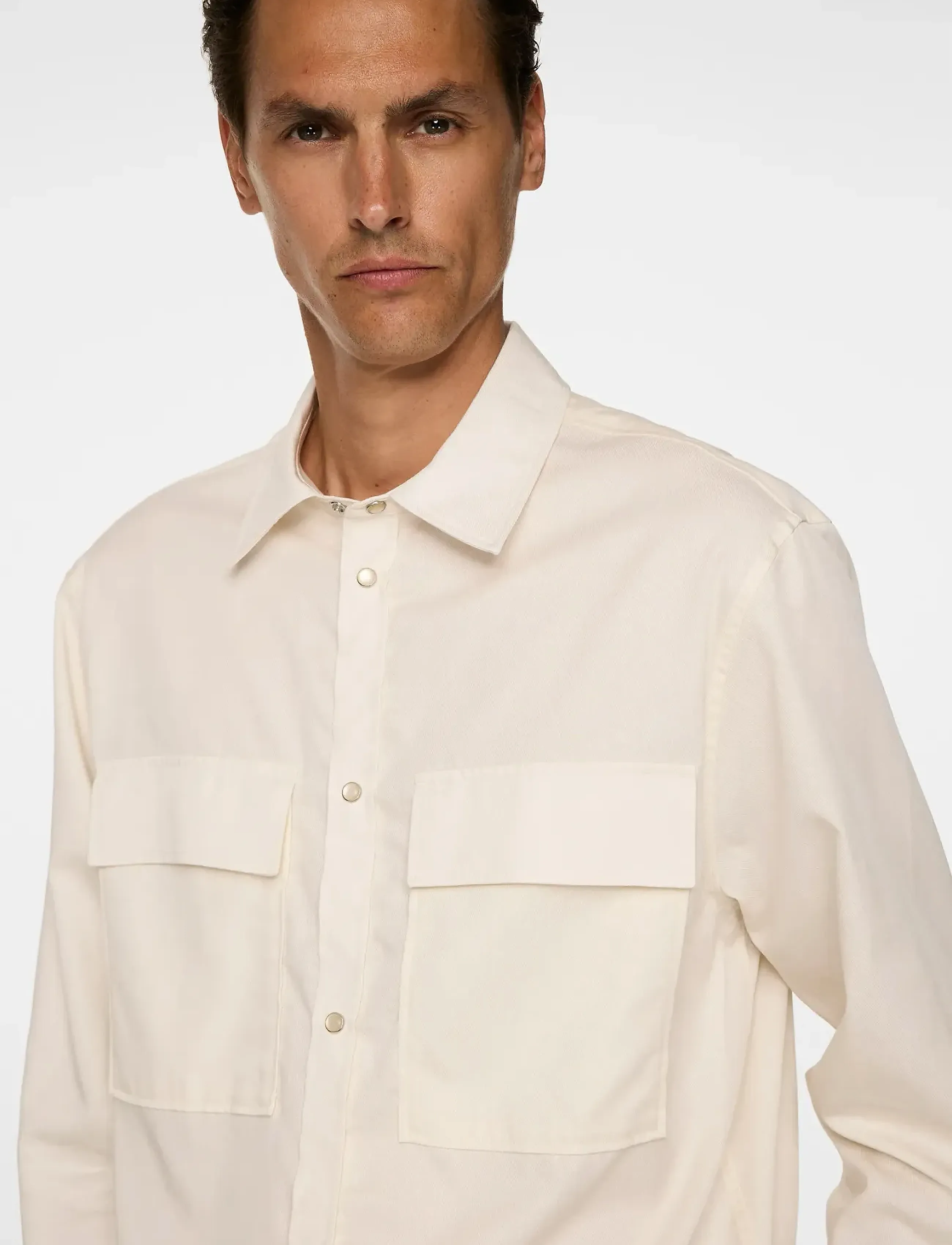 J. Lindeberg - Finnigan Tencel Twill Shirt - koszule casual - cloud white - 5