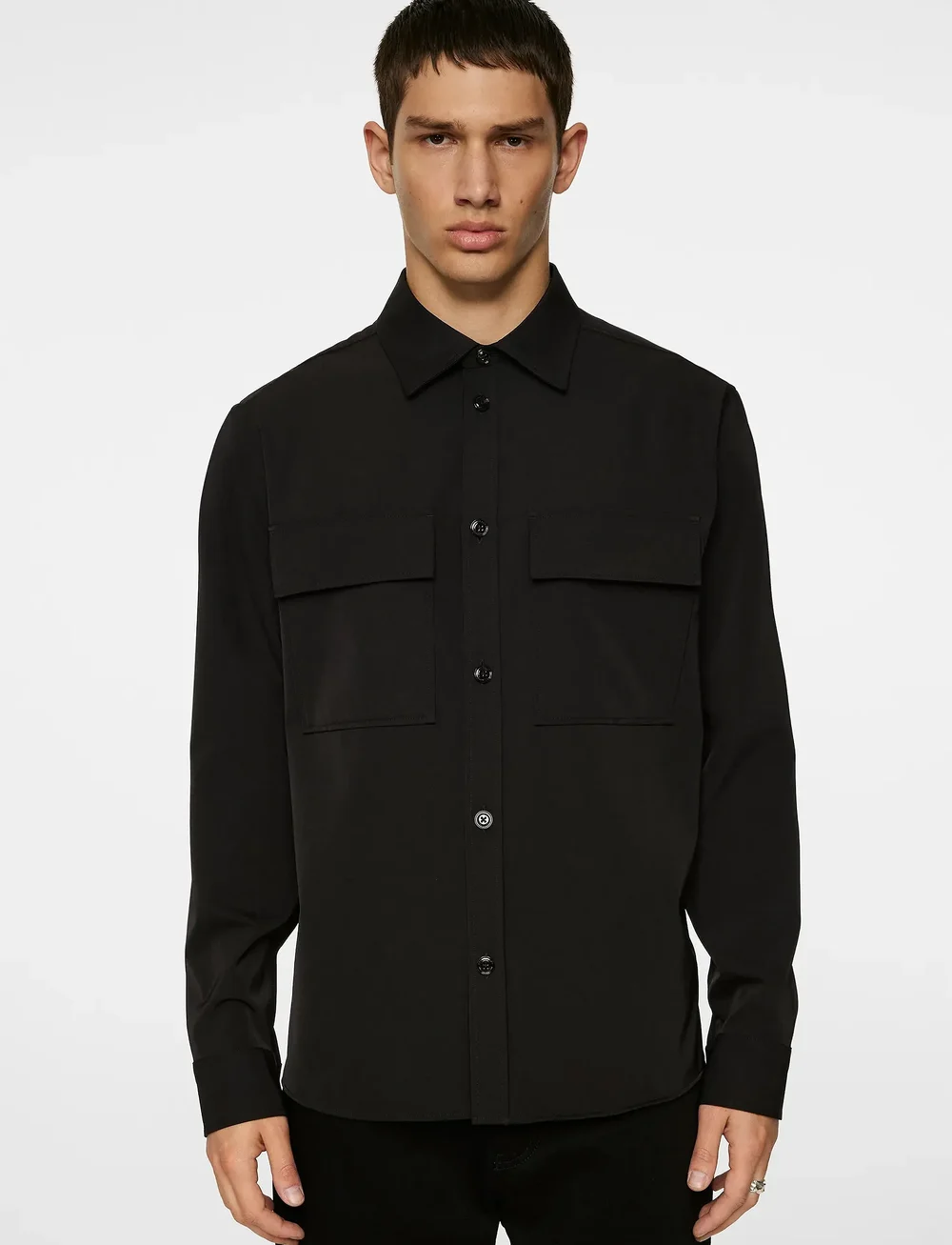 J. Lindeberg - Finnigan Tech Drape Shirt - basic-hemden - black - 0