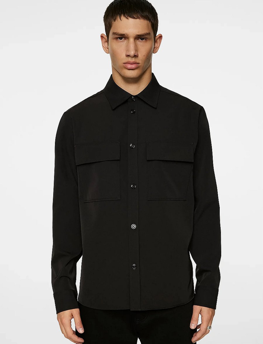 J. Lindeberg - Finnigan Tech Drape Shirt - vabaajasärgid - black - 0