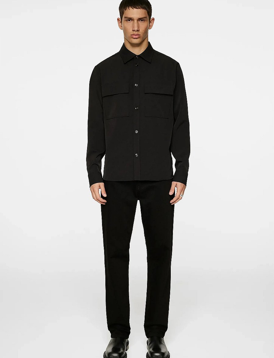 J. Lindeberg - Finnigan Tech Drape Shirt - vabaajasärgid - black - 4