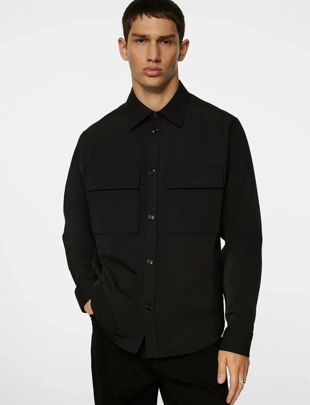 J. Lindeberg - Finnigan Tech Drape Shirt - basic-hemden - black - 5
