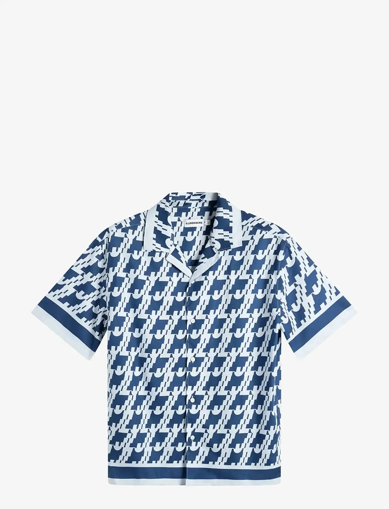 J. Lindeberg - Ellis Border Resort Shirt - basic skjorter - estate blue - 1