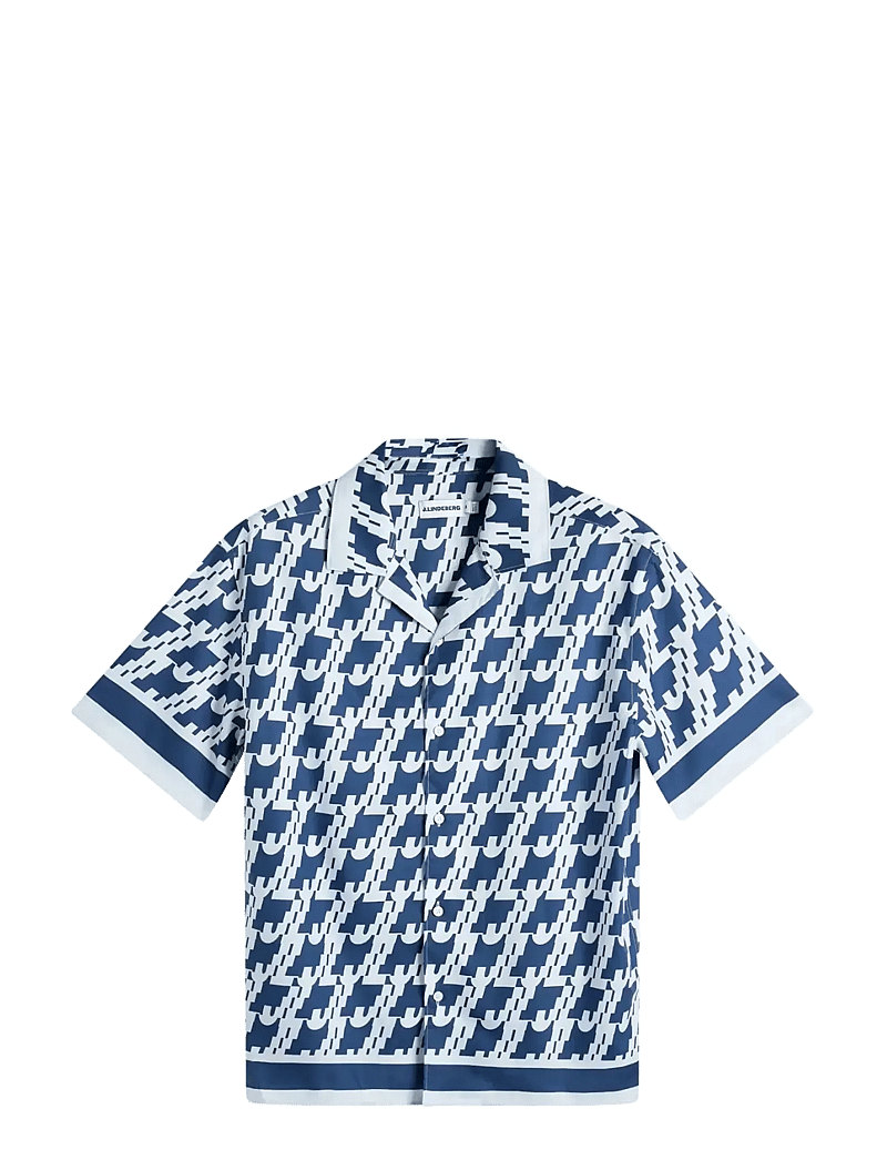 J. Lindeberg - Ellis Border Resort Shirt - basic skjorter - estate blue - 1