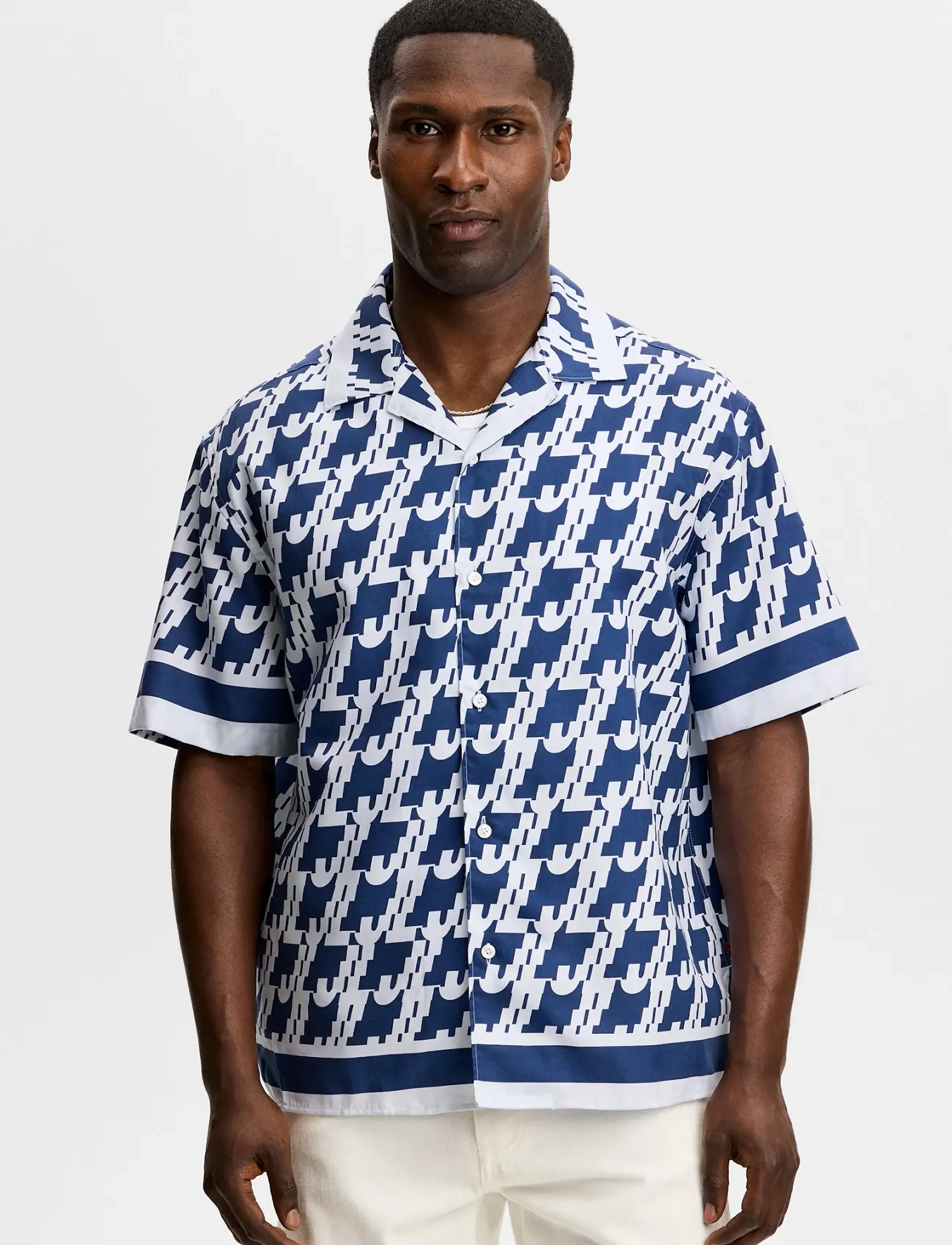 J. Lindeberg Ellis Border Resort Shirt, XL, Shirts, Mehrfarbig/gemustert - Short-sleeved Männerswear