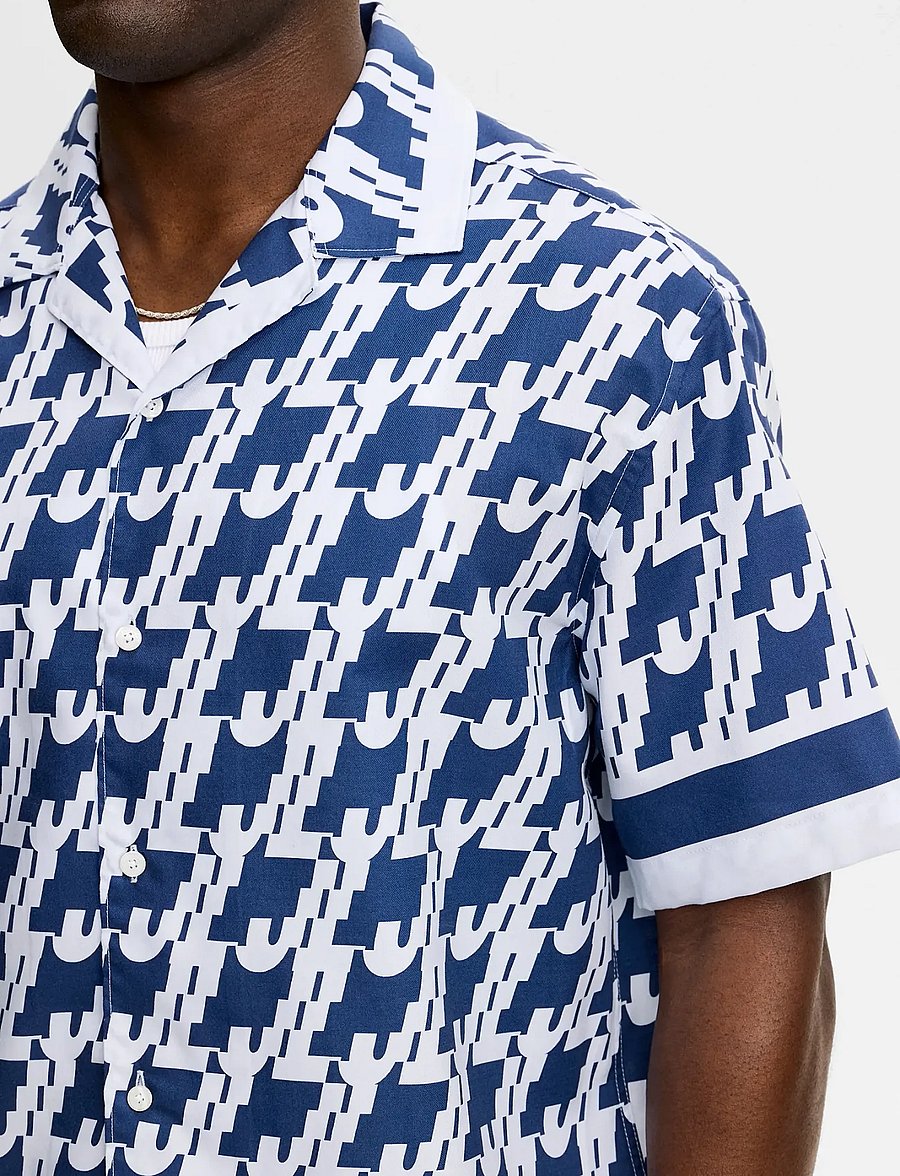 J. Lindeberg - Ellis Border Resort Shirt - tavalised t-särgid - estate blue - 4
