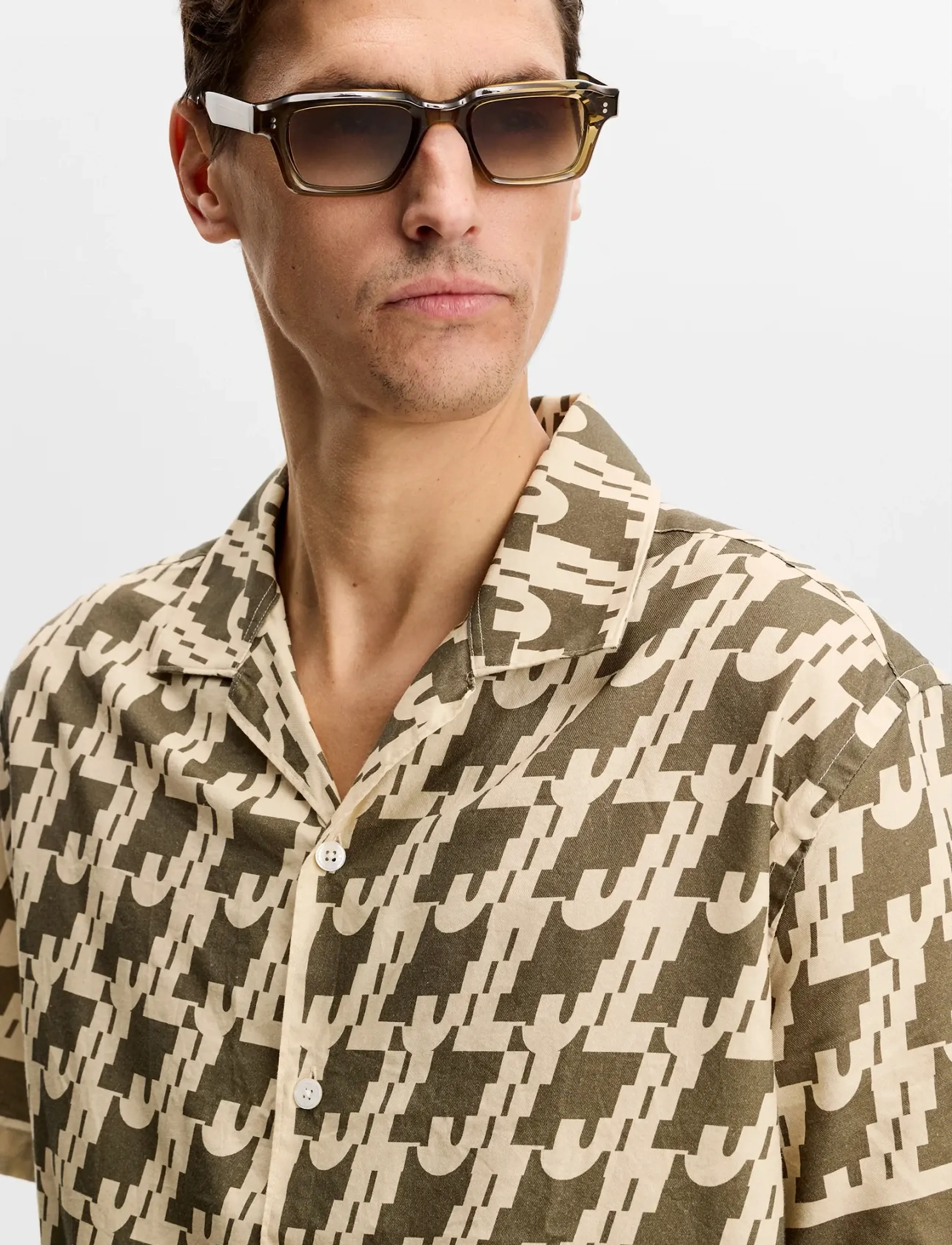 J. Lindeberg - Ellis Border Resort Shirt - basic-hemden - jl glitch kalamata - 4