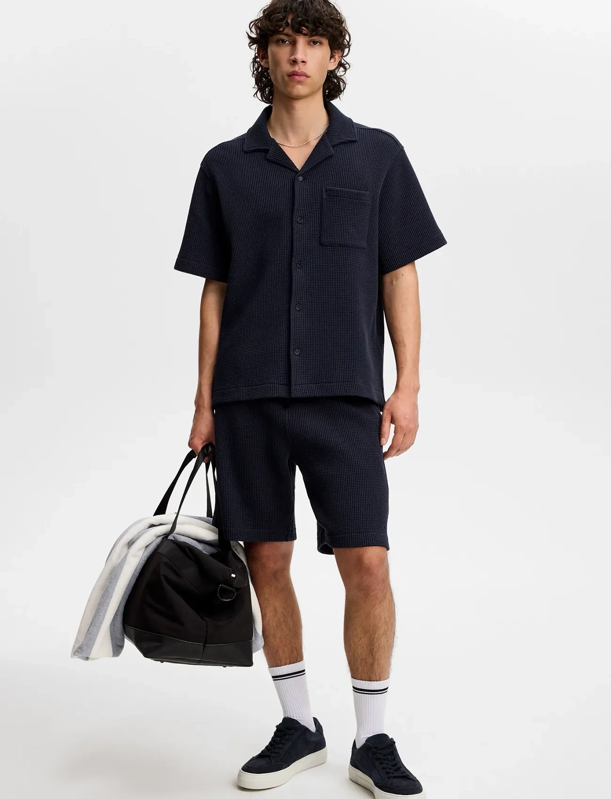 J. Lindeberg - Elio Linen Shirt - linasest riidest särgid - jl navy - 3