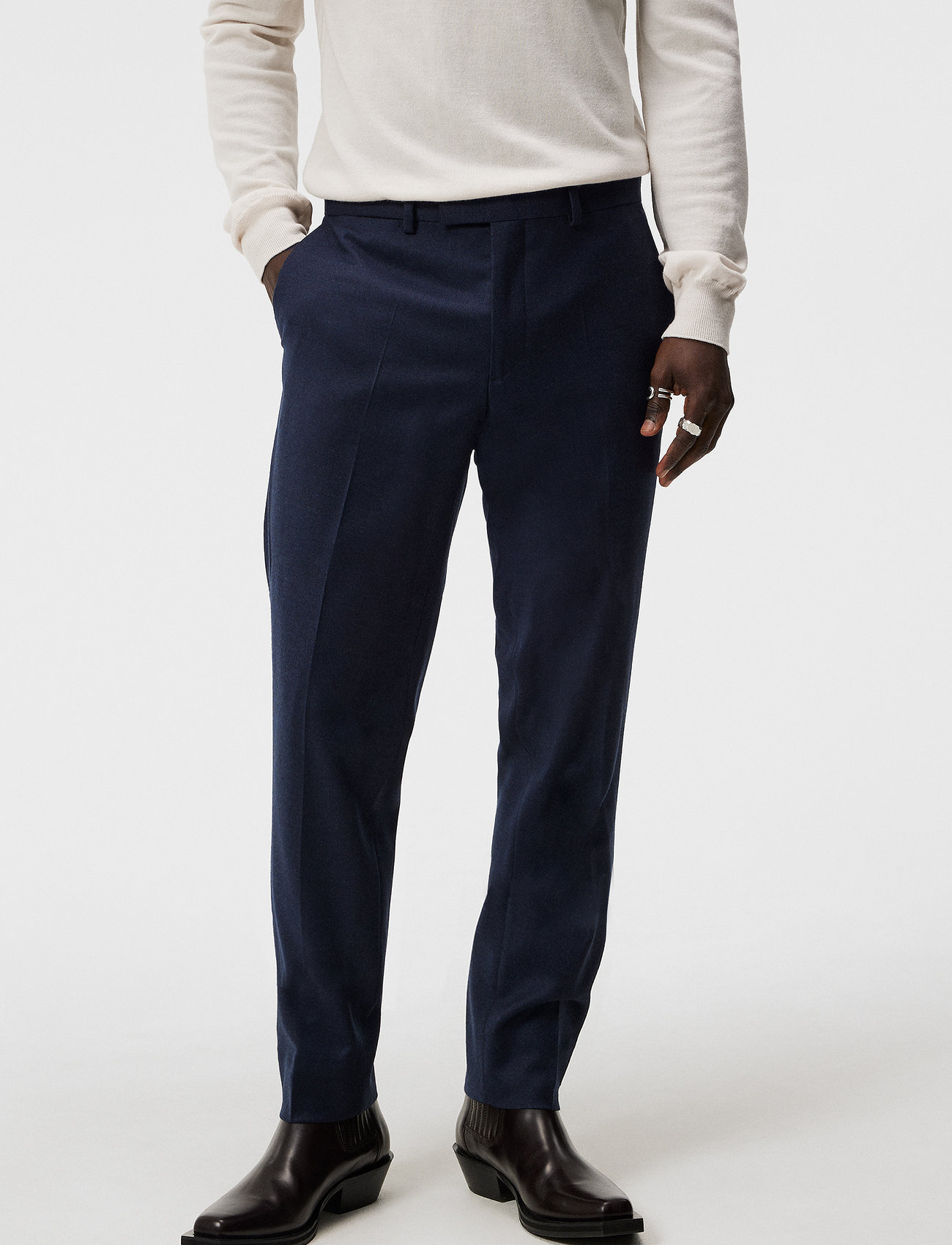 J. Lindeberg - Grant Str Flannel Pants - suit trousers - jl navy - 1