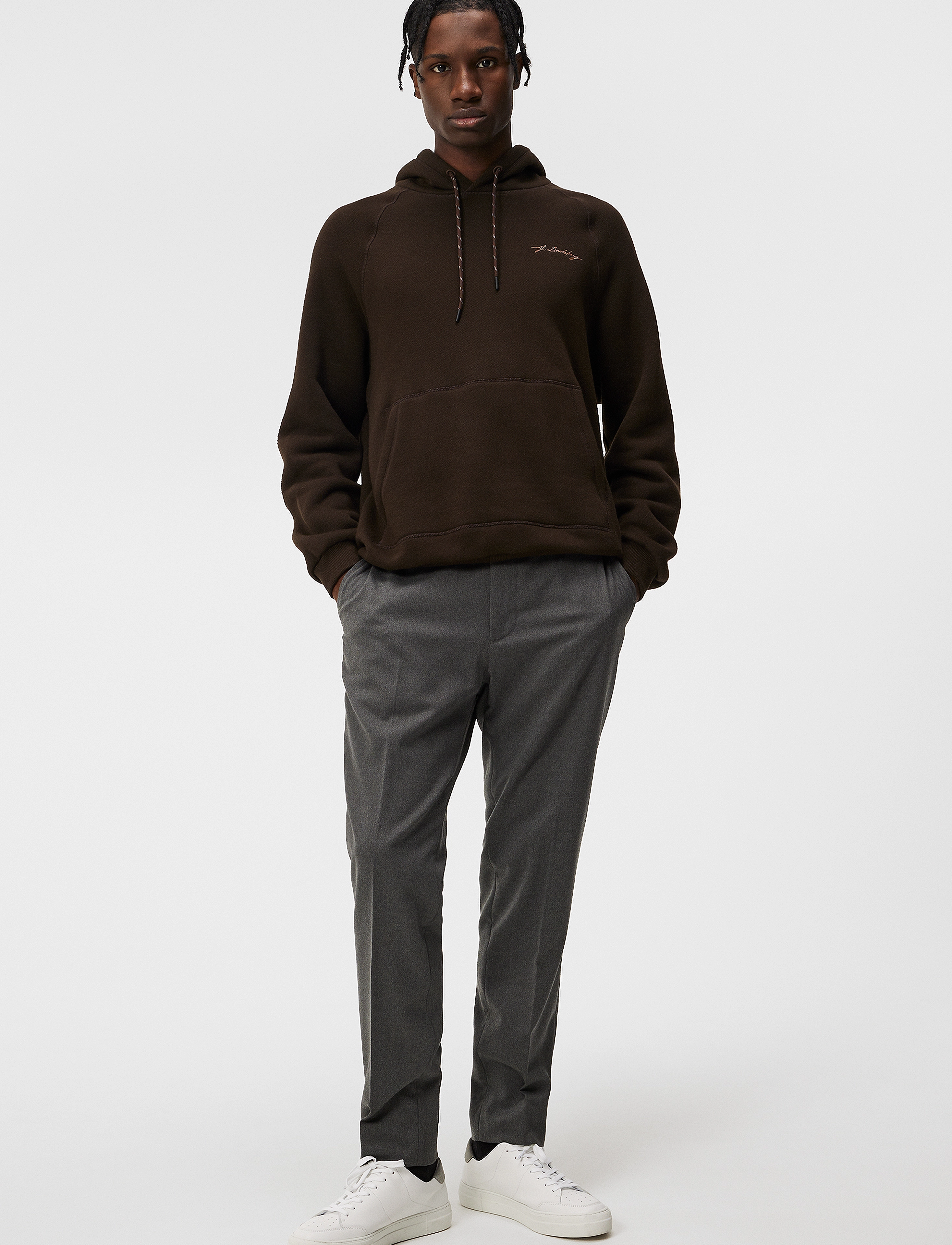 J. Lindeberg - Soren Flannel Pants - mid grey melange - 4