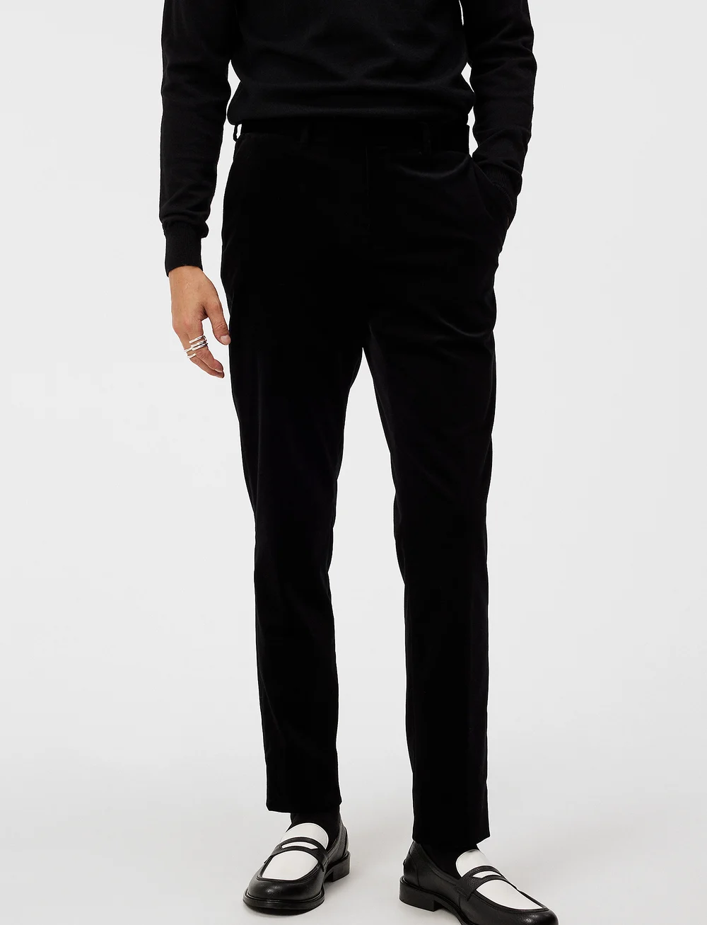 J. Lindeberg - Liam Velvet Pants - kostymbyxor - black - 0