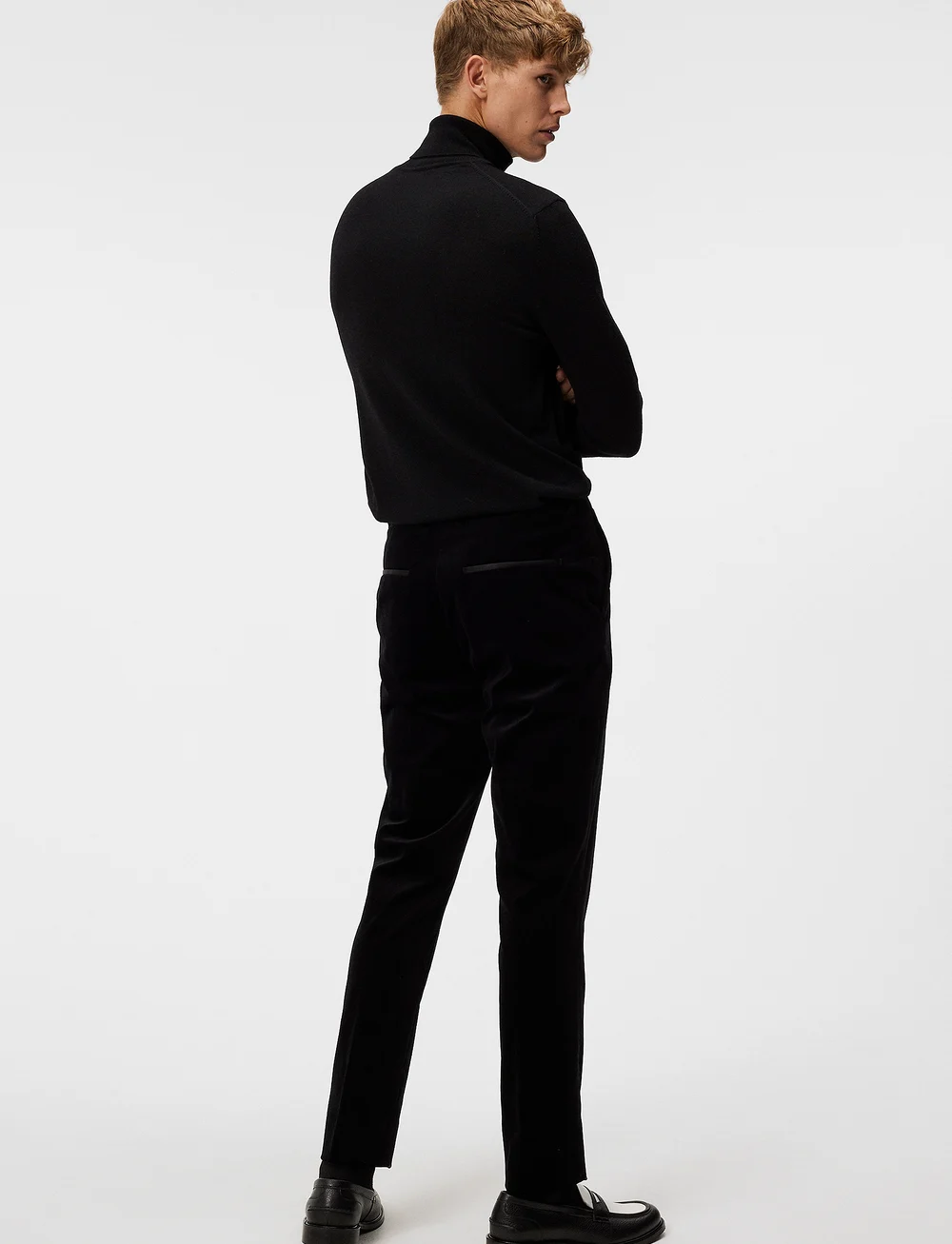 J. Lindeberg - Liam Velvet Pants - kostymbyxor - black - 2