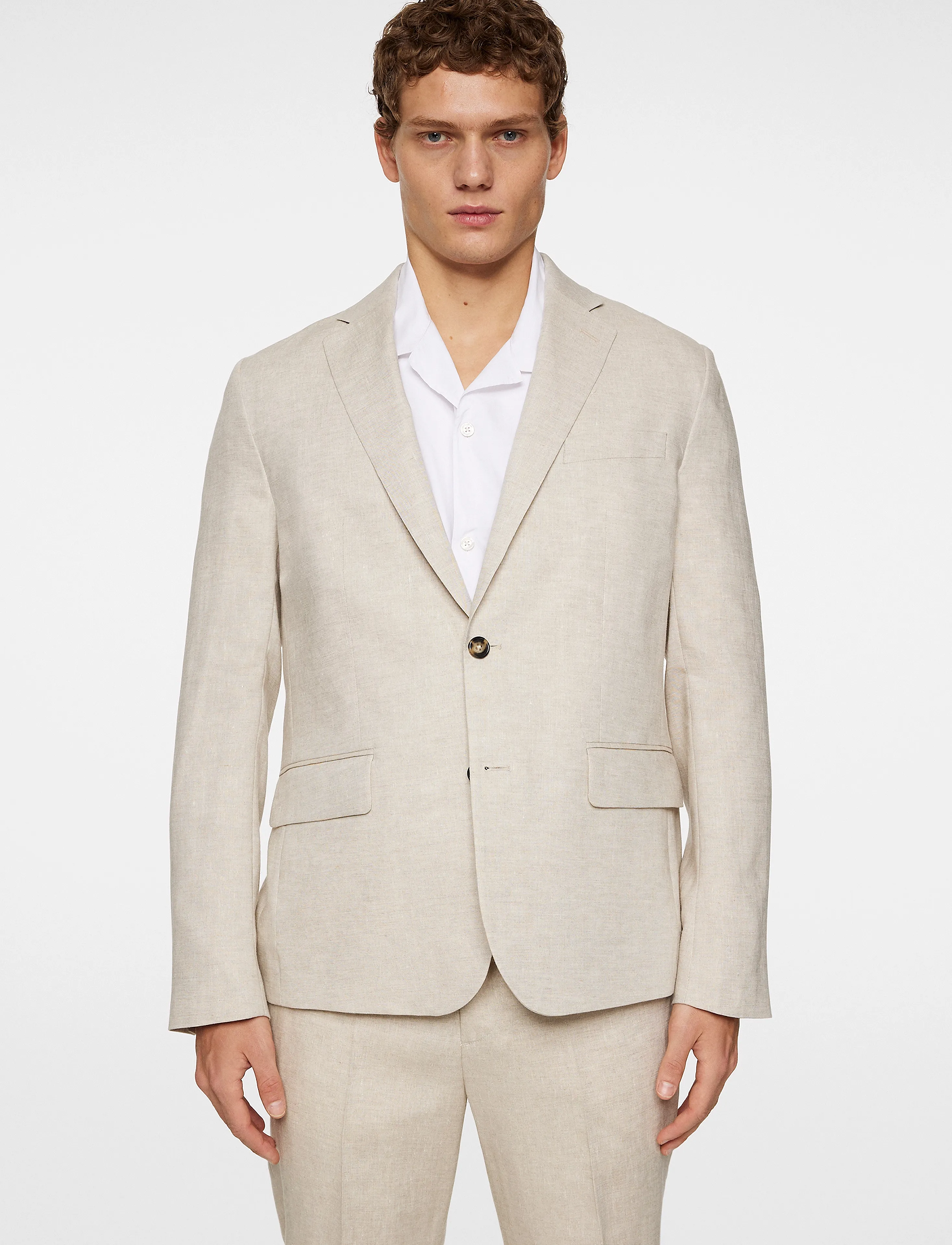 J. Lindeberg Elton U Super Linen Blazer - Blazere i hør - MOONBEAM / beige