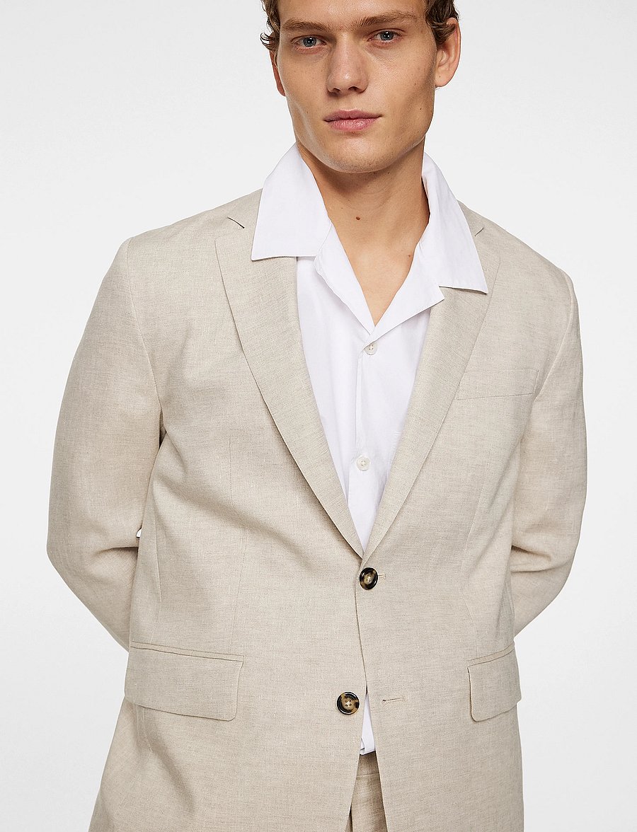 J. Lindeberg - Elton U Super Linen Blazer - einreiher - moonbeam - 5