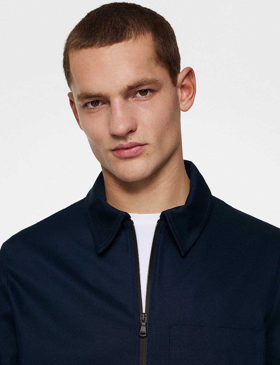 J. Lindeberg - Julius Cotton Twill Overshirt - overshirts - jl navy - 5