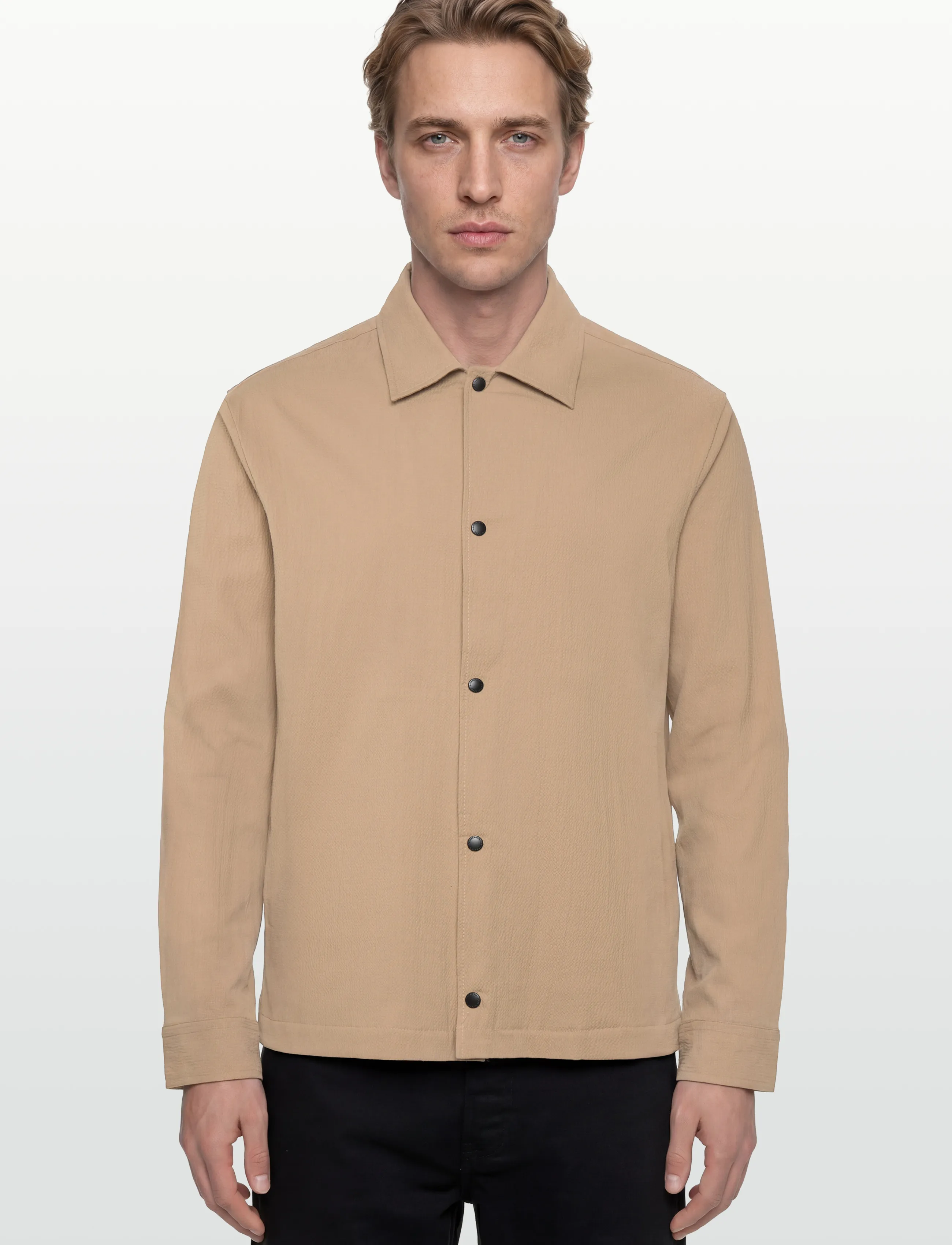 J. Lindeberg - Celian Seersucker Overshirt - forårsjakker - batique khaki - 3