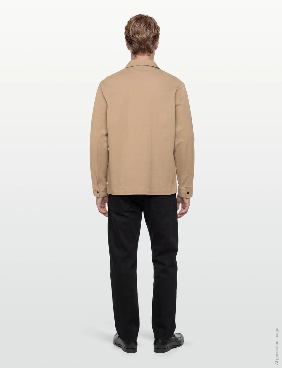 J. Lindeberg - Celian Seersucker Overshirt - frühlingsjacken - batique khaki - 4