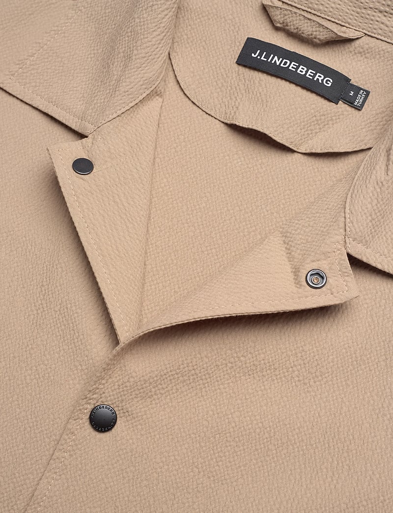 J. Lindeberg - Celian Seersucker Overshirt - kevadjoped - batique khaki - 2
