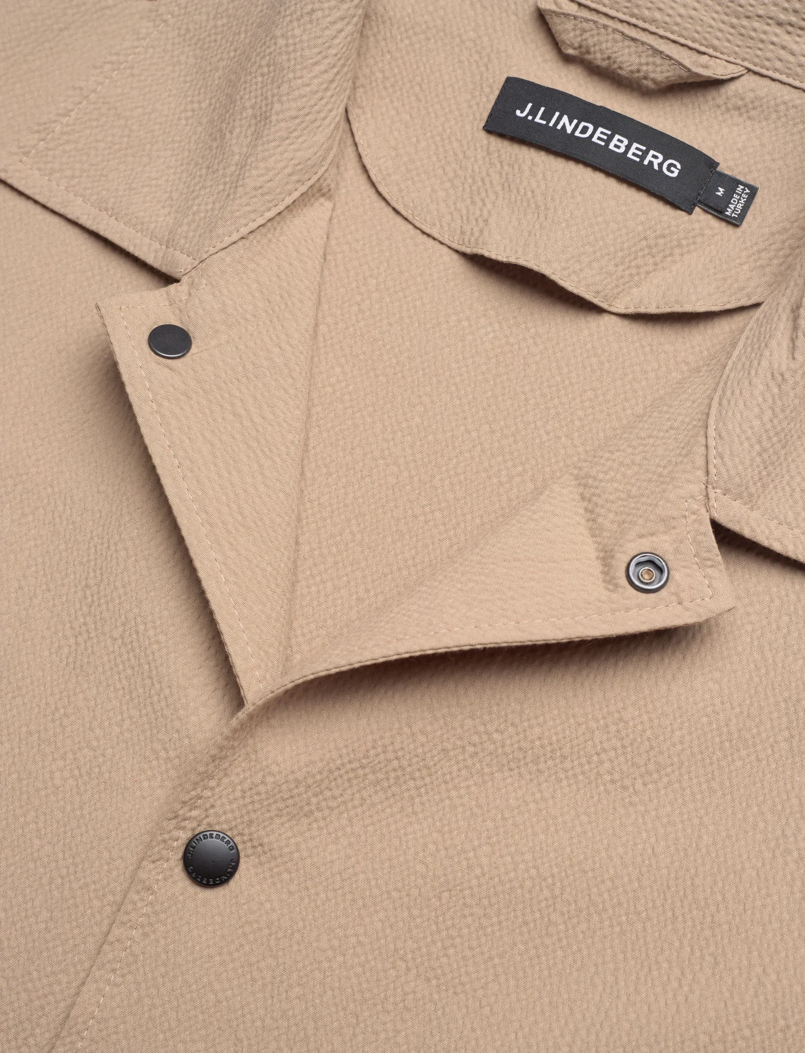 J. Lindeberg - Celian Seersucker Overshirt - forårsjakker - batique khaki - 5