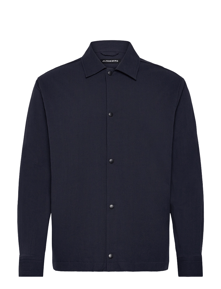 J. Lindeberg - Celian Seersucker Overshirt - frühlingsjacken - jl navy - 1