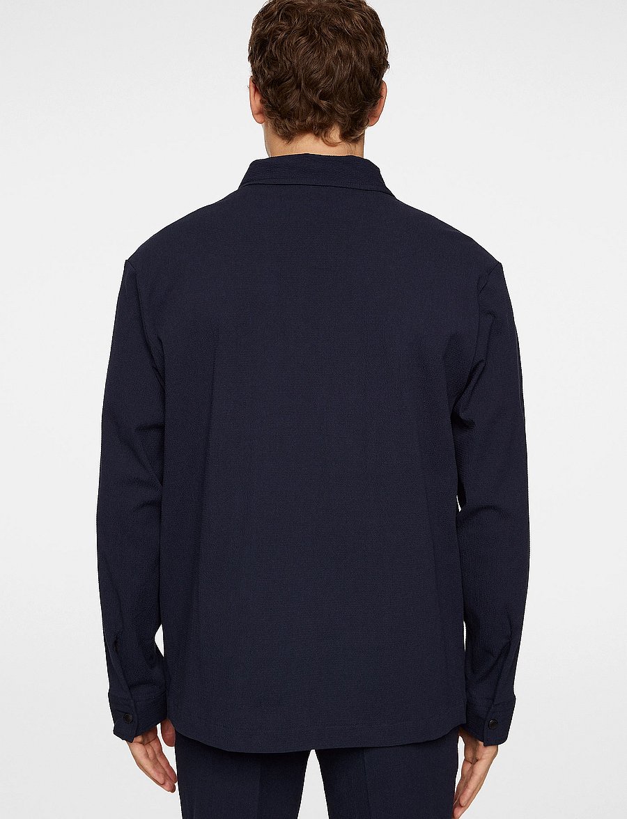 J. Lindeberg - Celian Seersucker Overshirt - frühlingsjacken - jl navy - 3