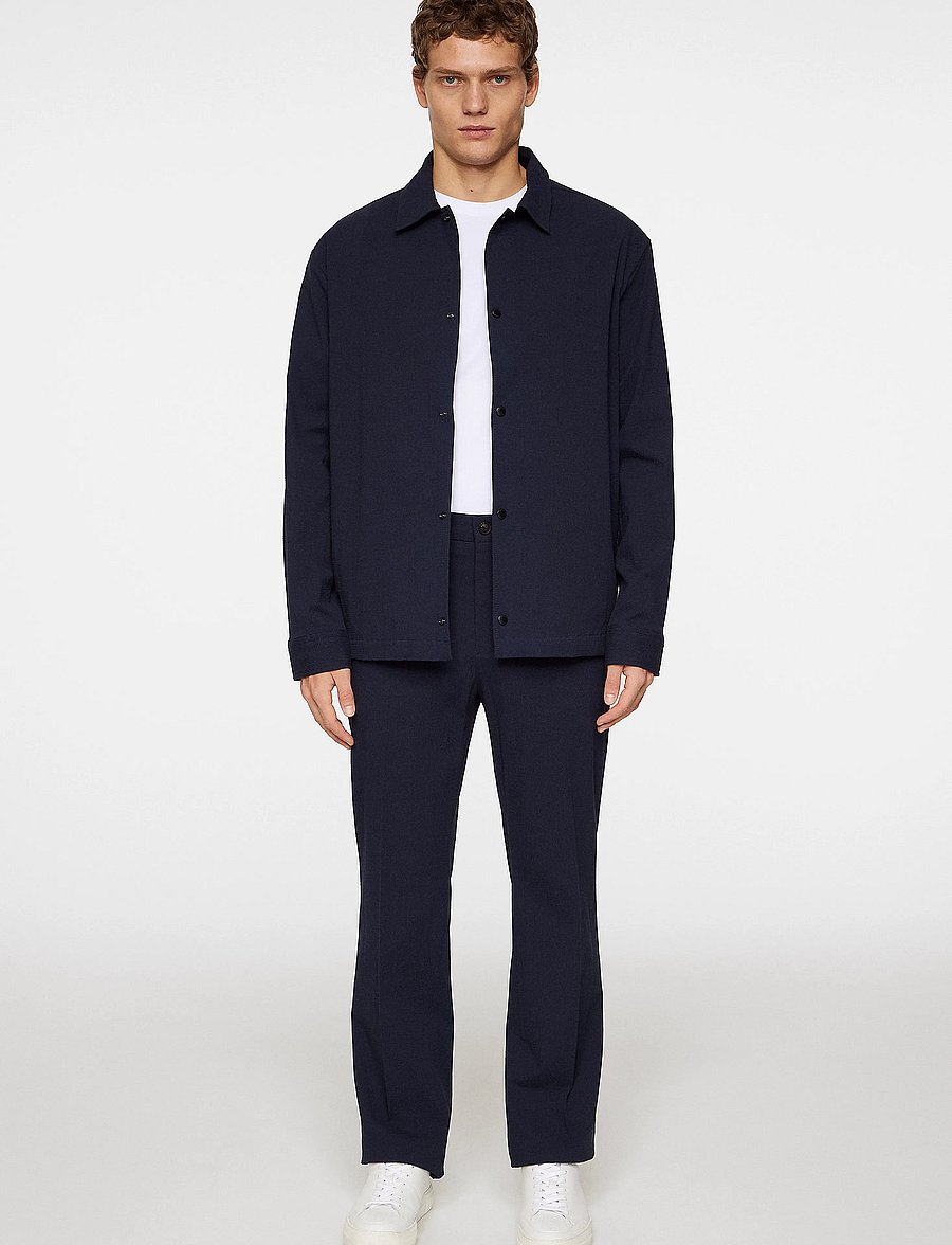 J. Lindeberg - Celian Seersucker Overshirt - frühlingsjacken - jl navy - 4
