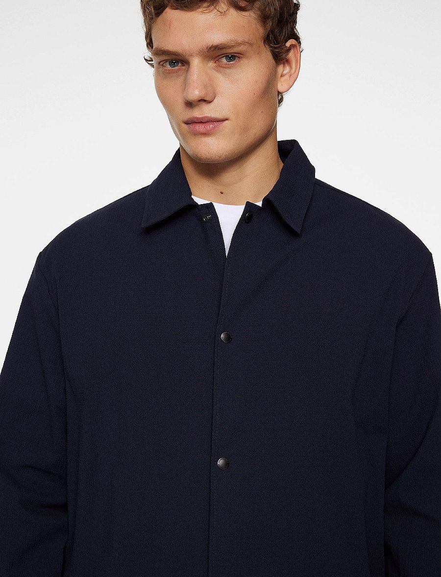 J. Lindeberg - Celian Seersucker Overshirt - frühlingsjacken - jl navy - 5