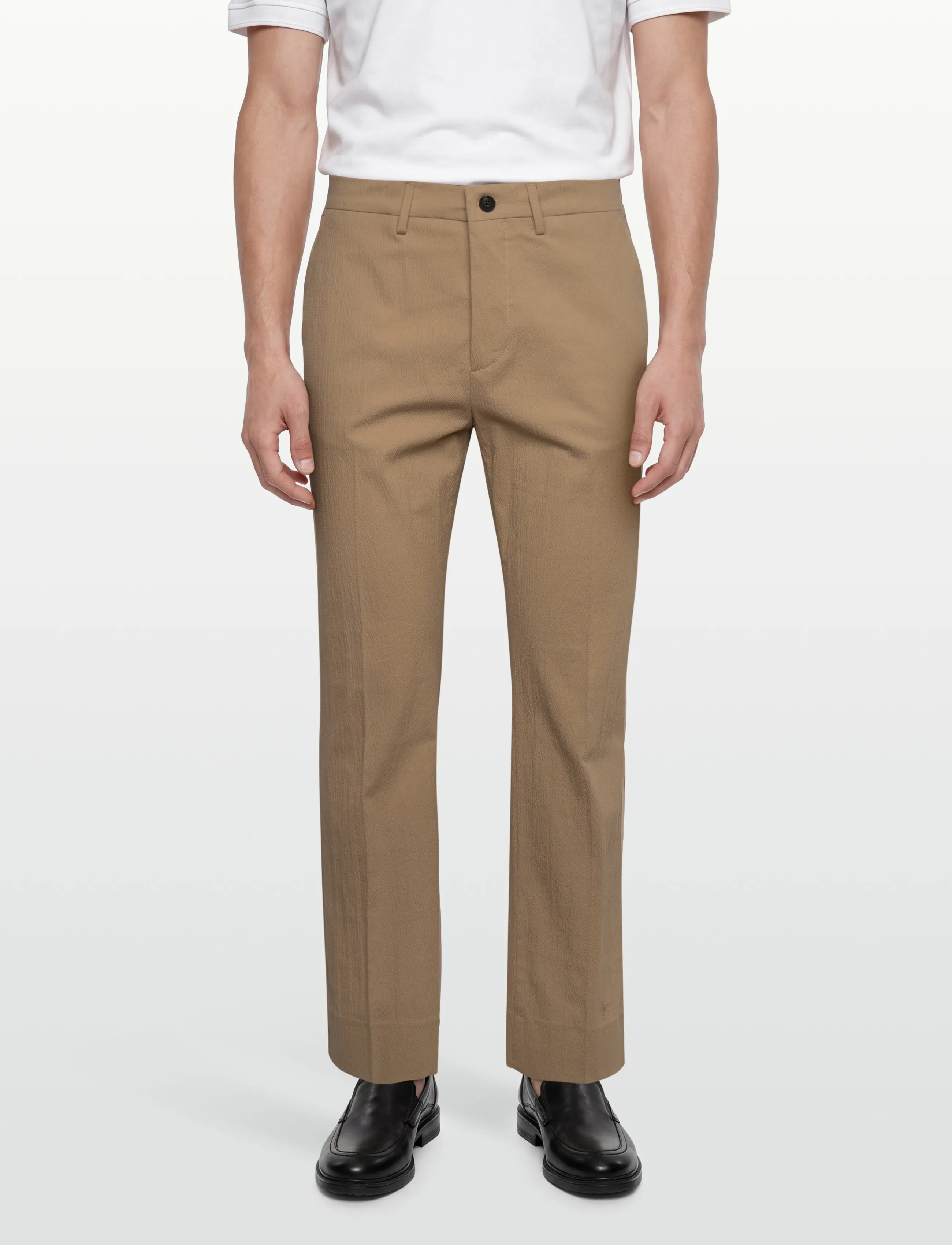 J. Lindeberg - Dropper Seersucker Pants - suit trousers - batique khaki - 3