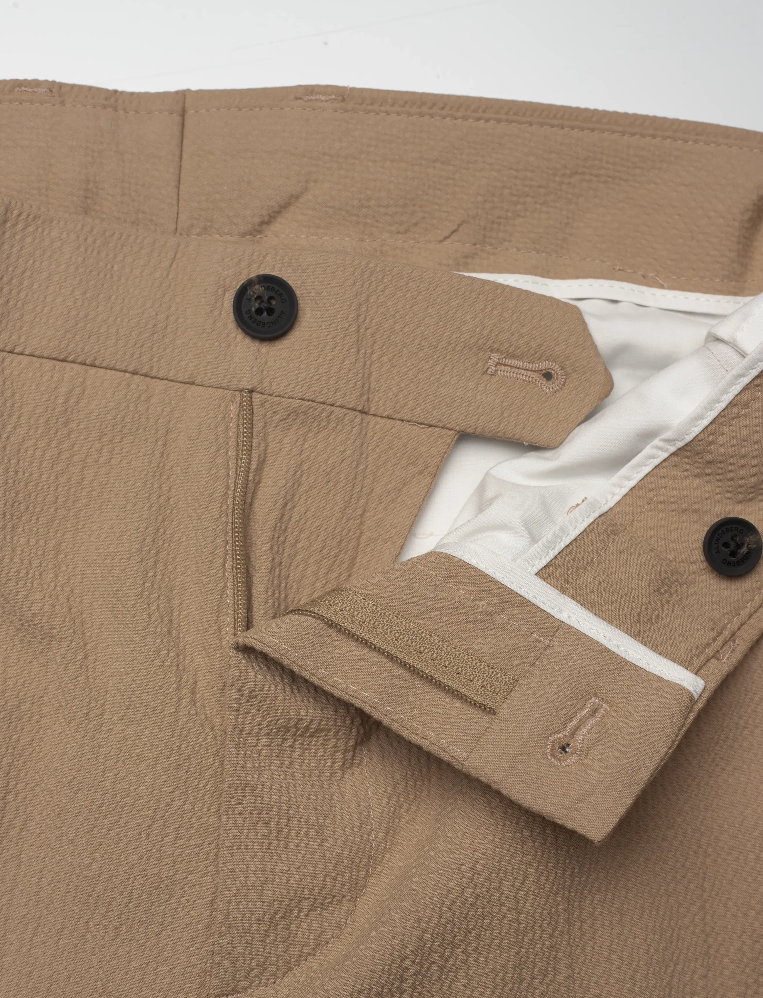 J. Lindeberg - Dropper Seersucker Pants - suit trousers - batique khaki - 5