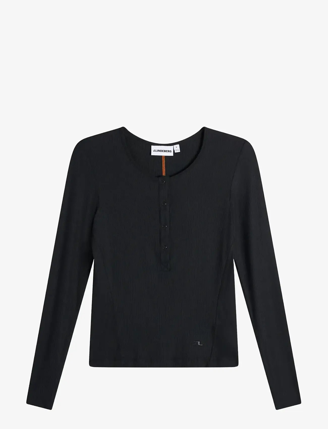 J. Lindeberg - SANNA RIB HENLEY LS - langærmede toppe - black - 1