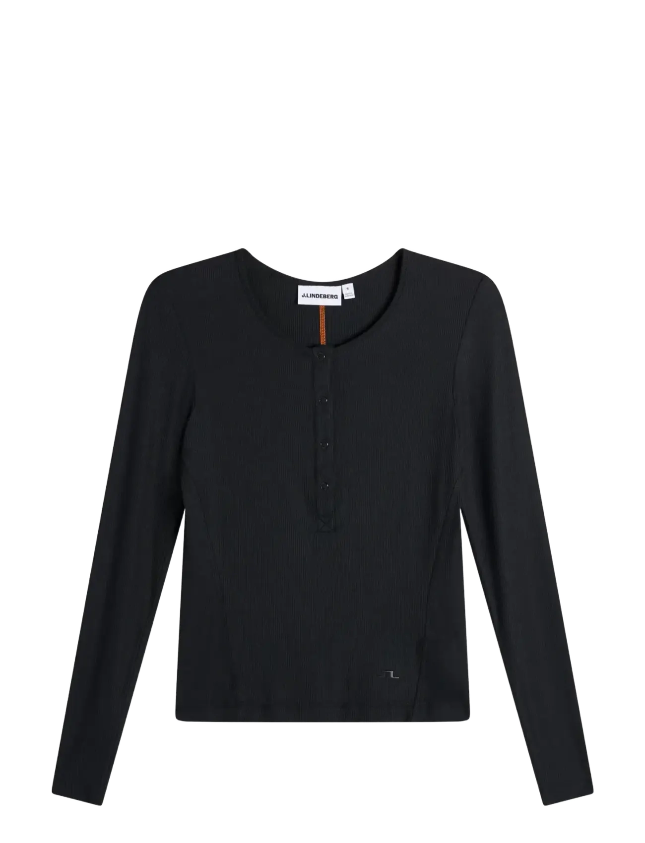 J. Lindeberg SANNA RIB HENLEY LS - T-shirts & Tops - BLACK / black