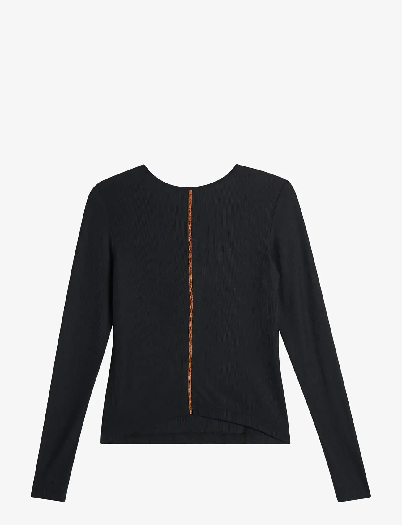 J. Lindeberg - SANNA RIB HENLEY LS - langærmede toppe - black - 2