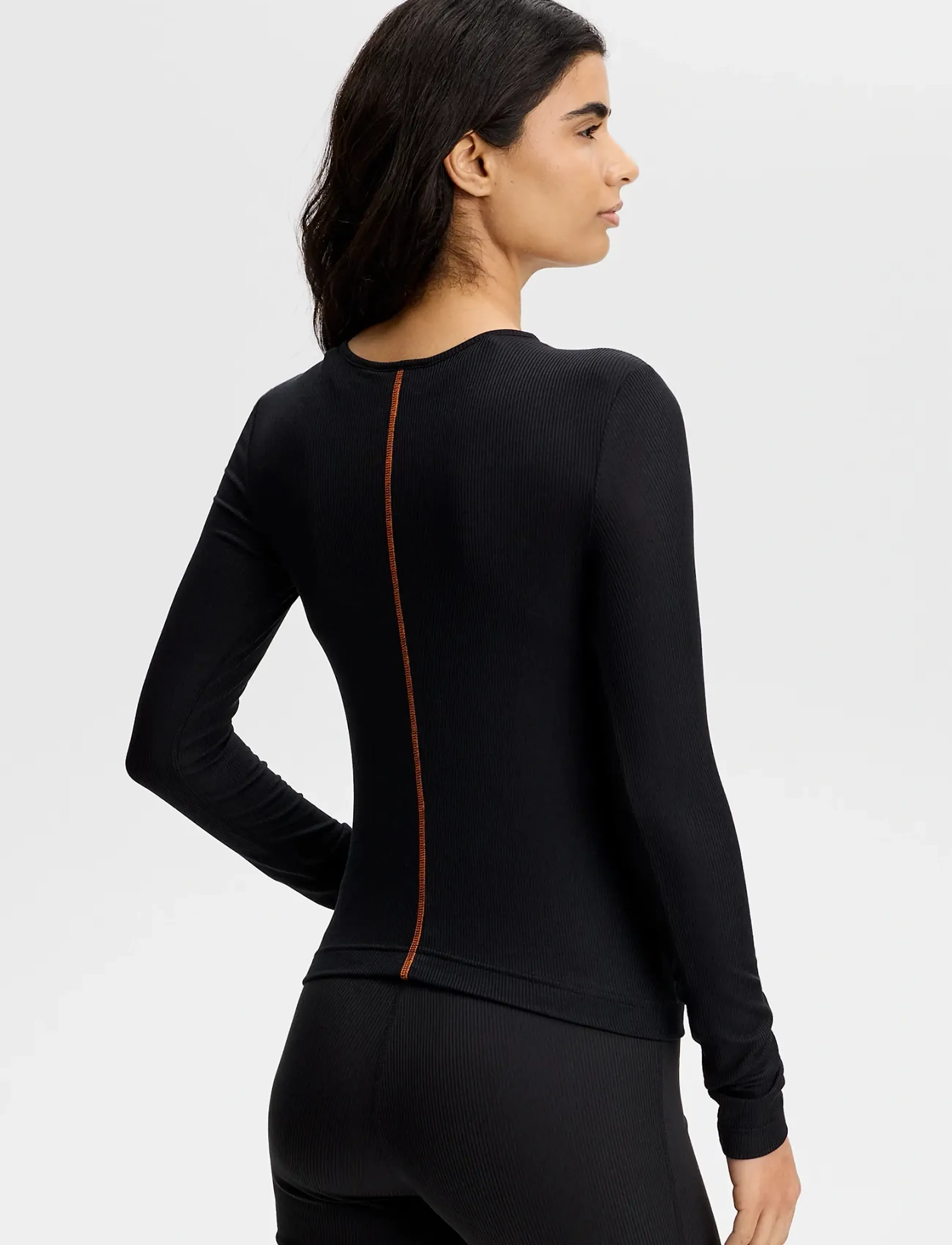J. Lindeberg - SANNA RIB HENLEY LS - pitkähihaiset paidat - black - 3