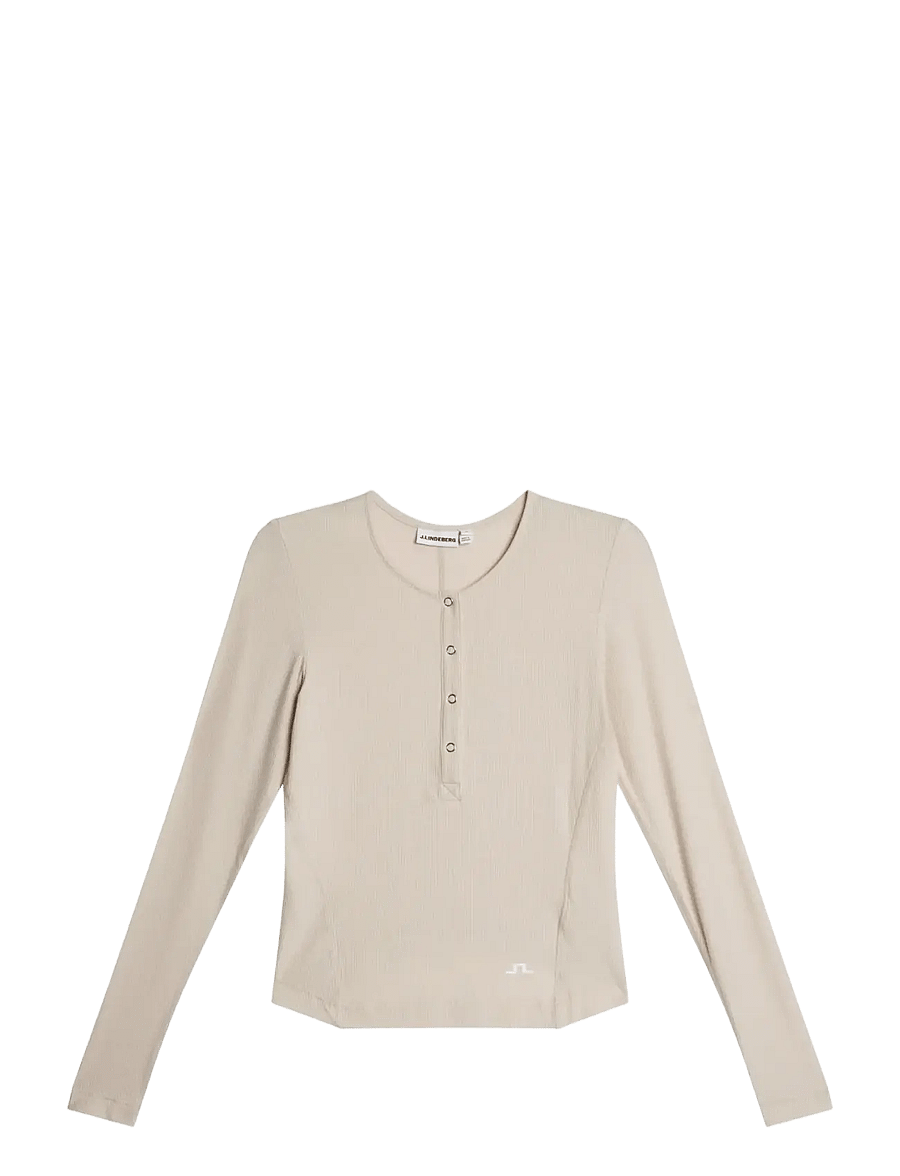 J. Lindeberg - SANNA RIB HENLEY LS - topy z długimi rękawami - moonbeam - 1