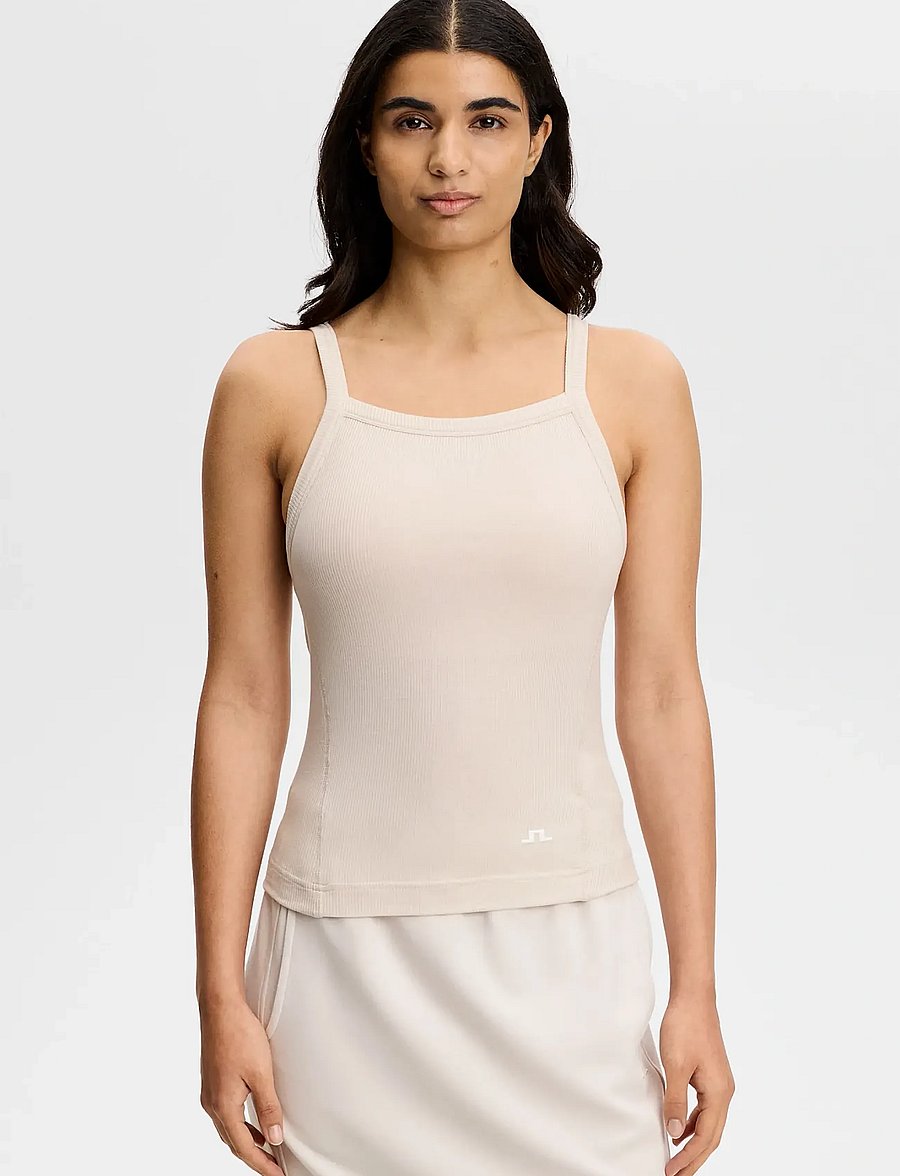 J. Lindeberg - MEIRA RIB TANK TOP - crop tops - moonbeam - 0