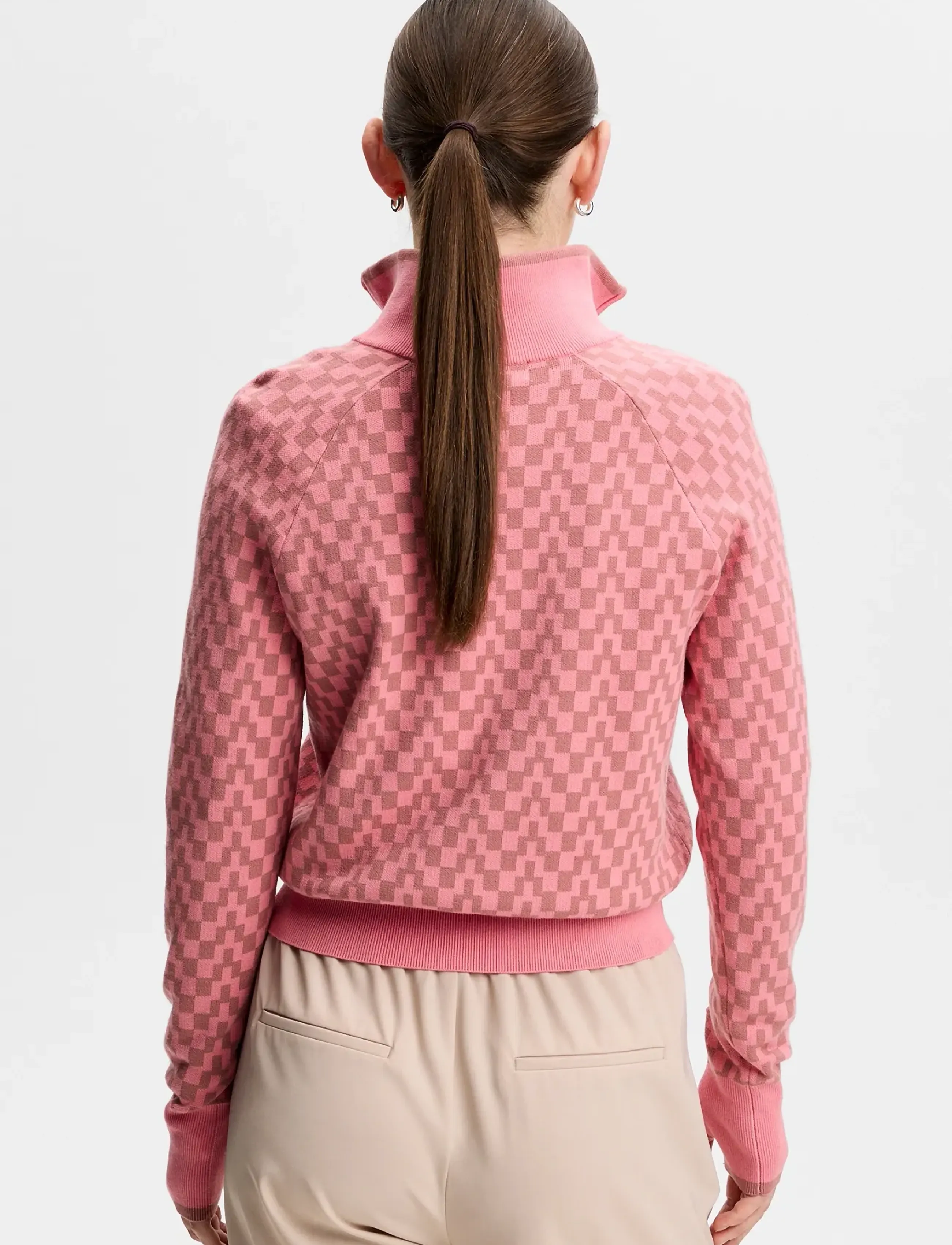 J. Lindeberg - KERLA KNITTED ZIP SWEATER - sweatshirts - bridge stack rose m - 3