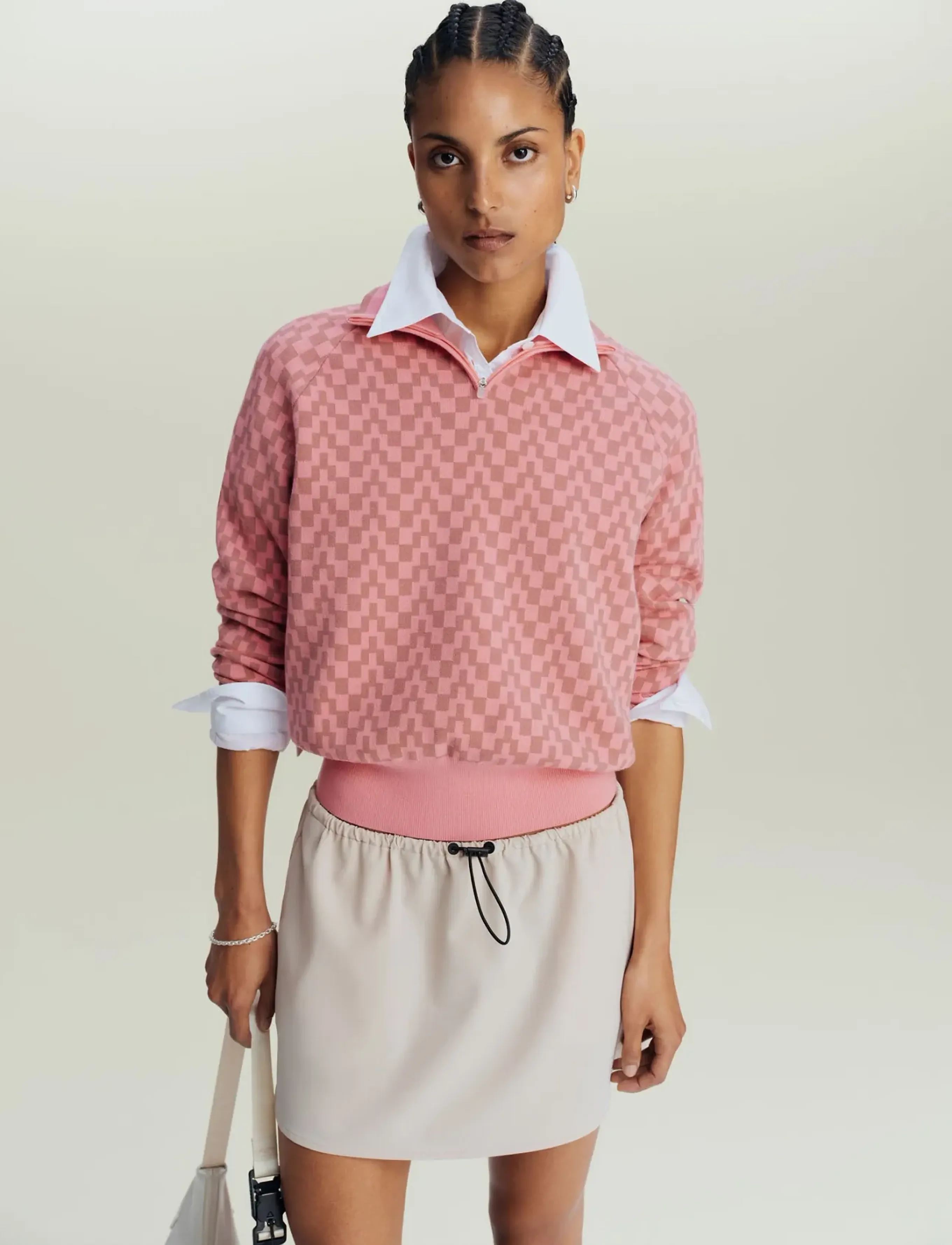 J. Lindeberg - KERLA KNITTED ZIP SWEATER - sweatshirts - bridge stack rose m - 4