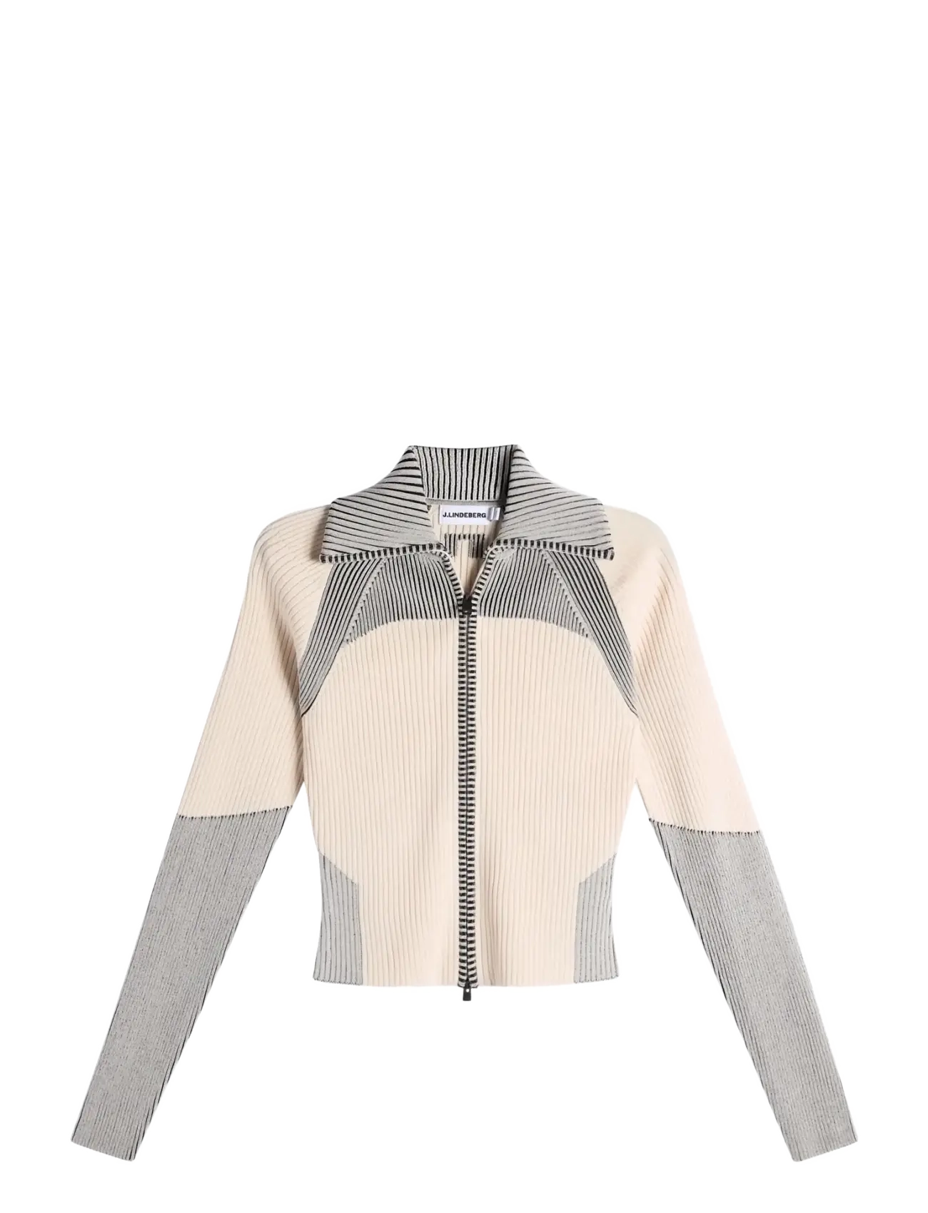 J. Lindeberg TERRI CONTRAST RIB ZIP SWEATER - Sweatshirts - MOONBEAM / multi