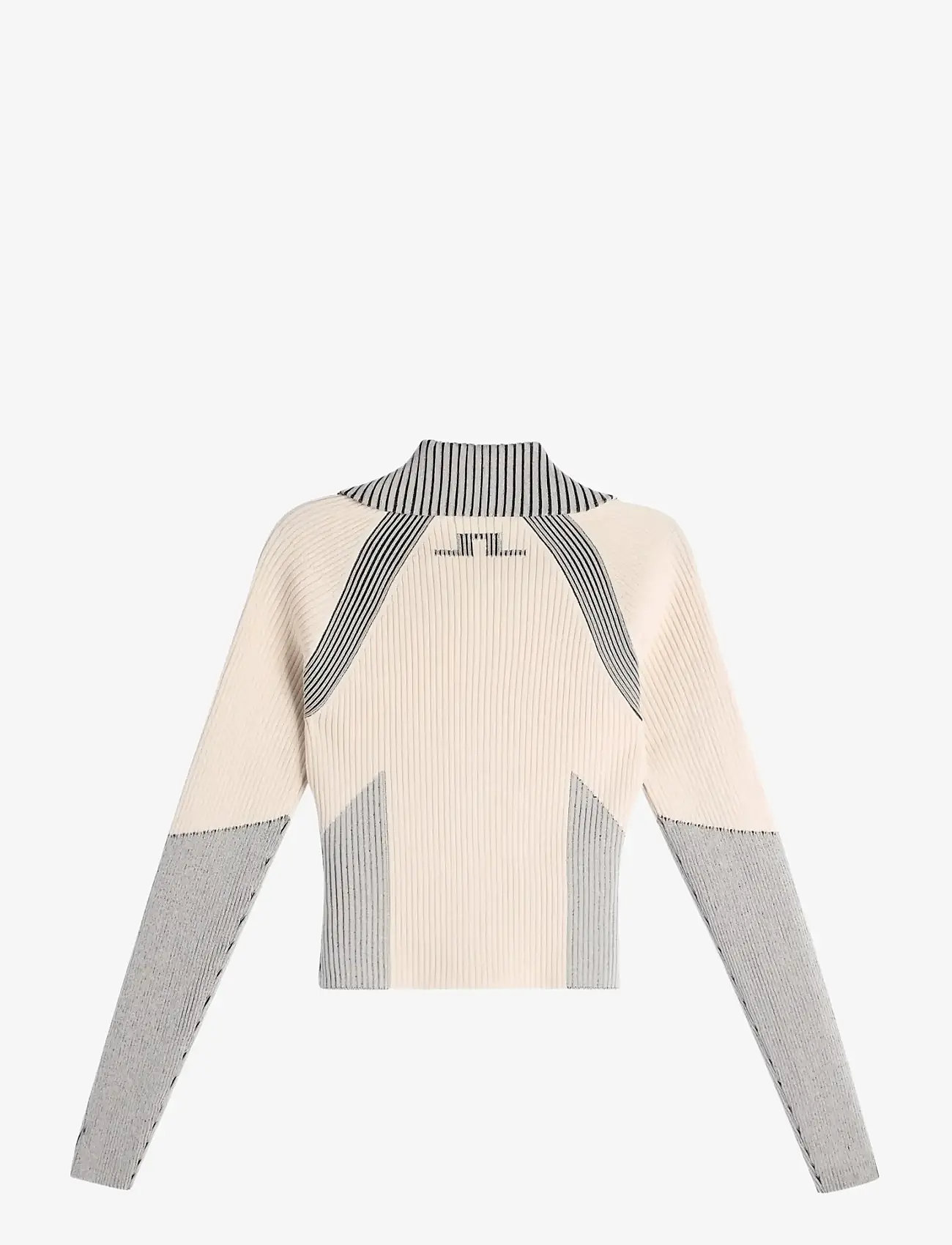 J. Lindeberg - Terri Contrast Rib Zip Sweater - sweatshirts - moonbeam - 2