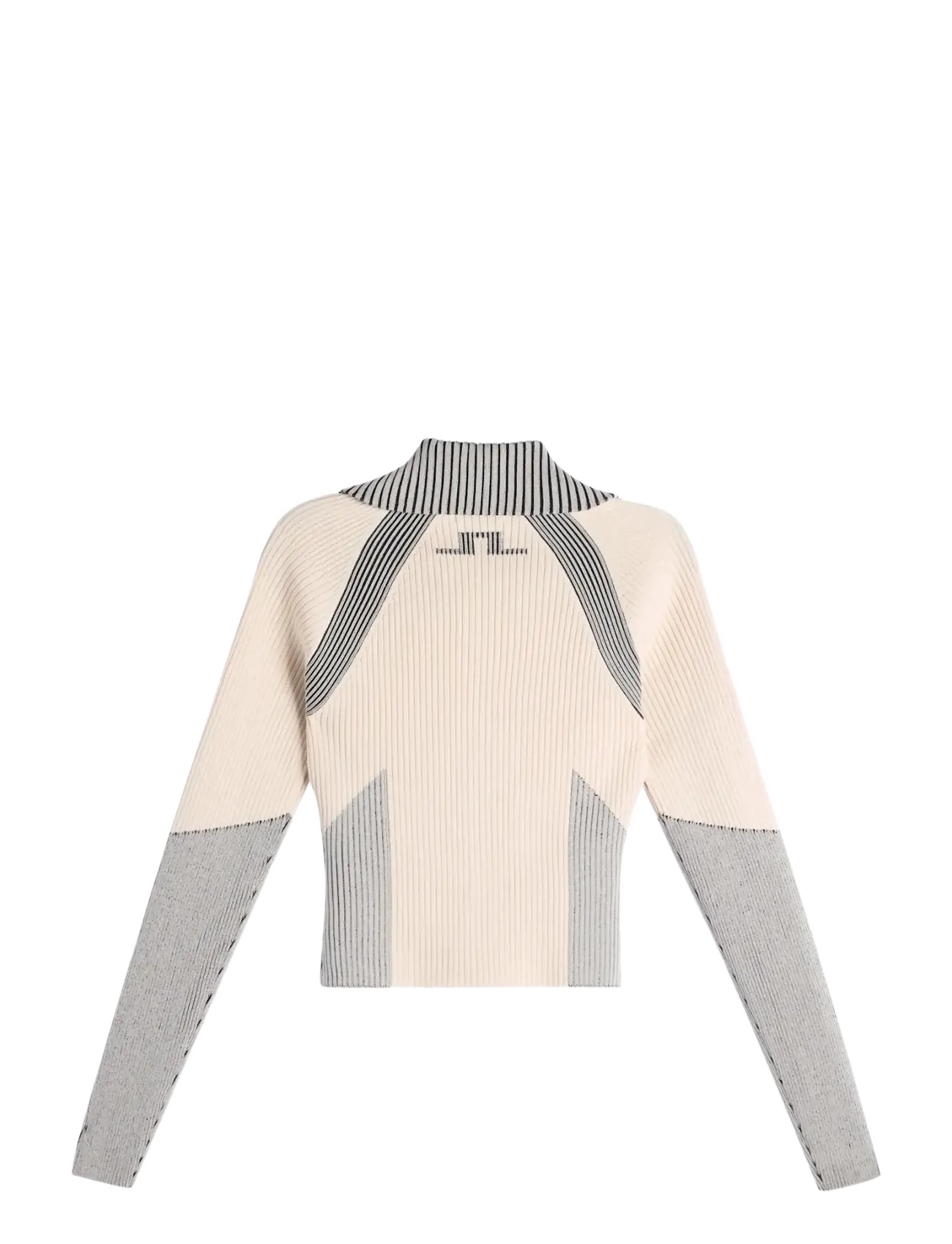 J. Lindeberg - Terri Contrast Rib Zip Sweater - sweatshirts - moonbeam - 2