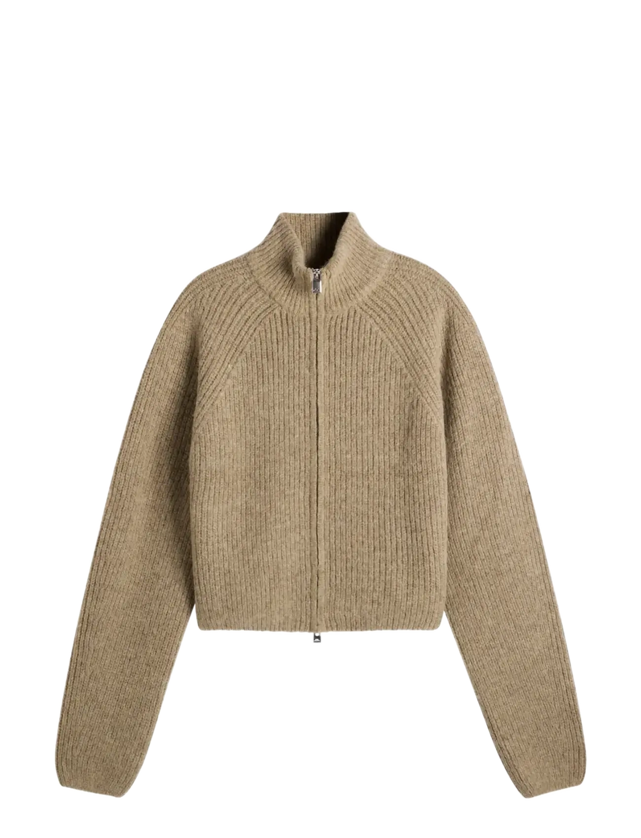 J. Lindeberg WHITNEY RIB KNIT FULL ZIP - Knitwear - BRINDLE / beige