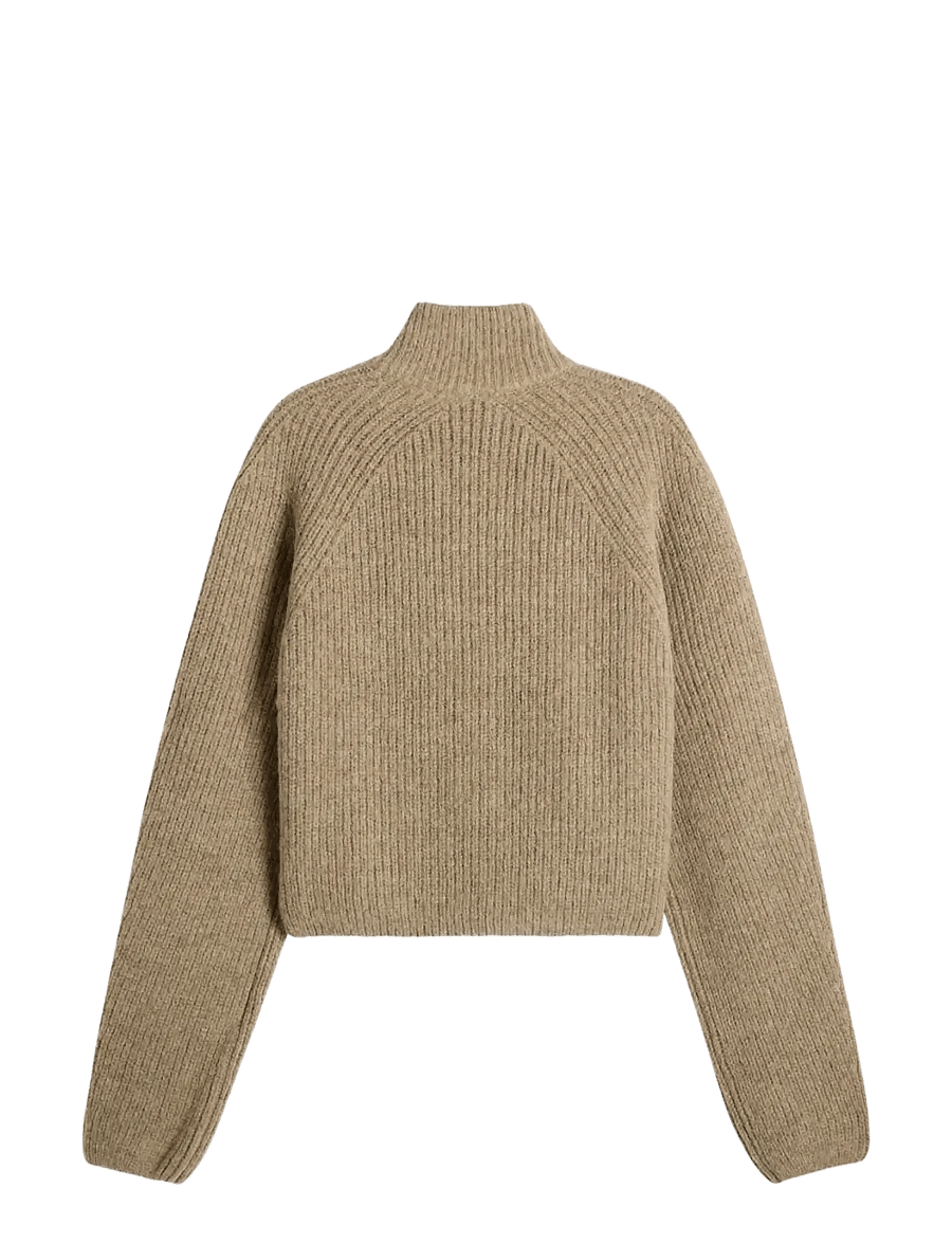 J. Lindeberg - WHITNEY RIB KNIT FULL ZIP - crop tops - brindle - 2