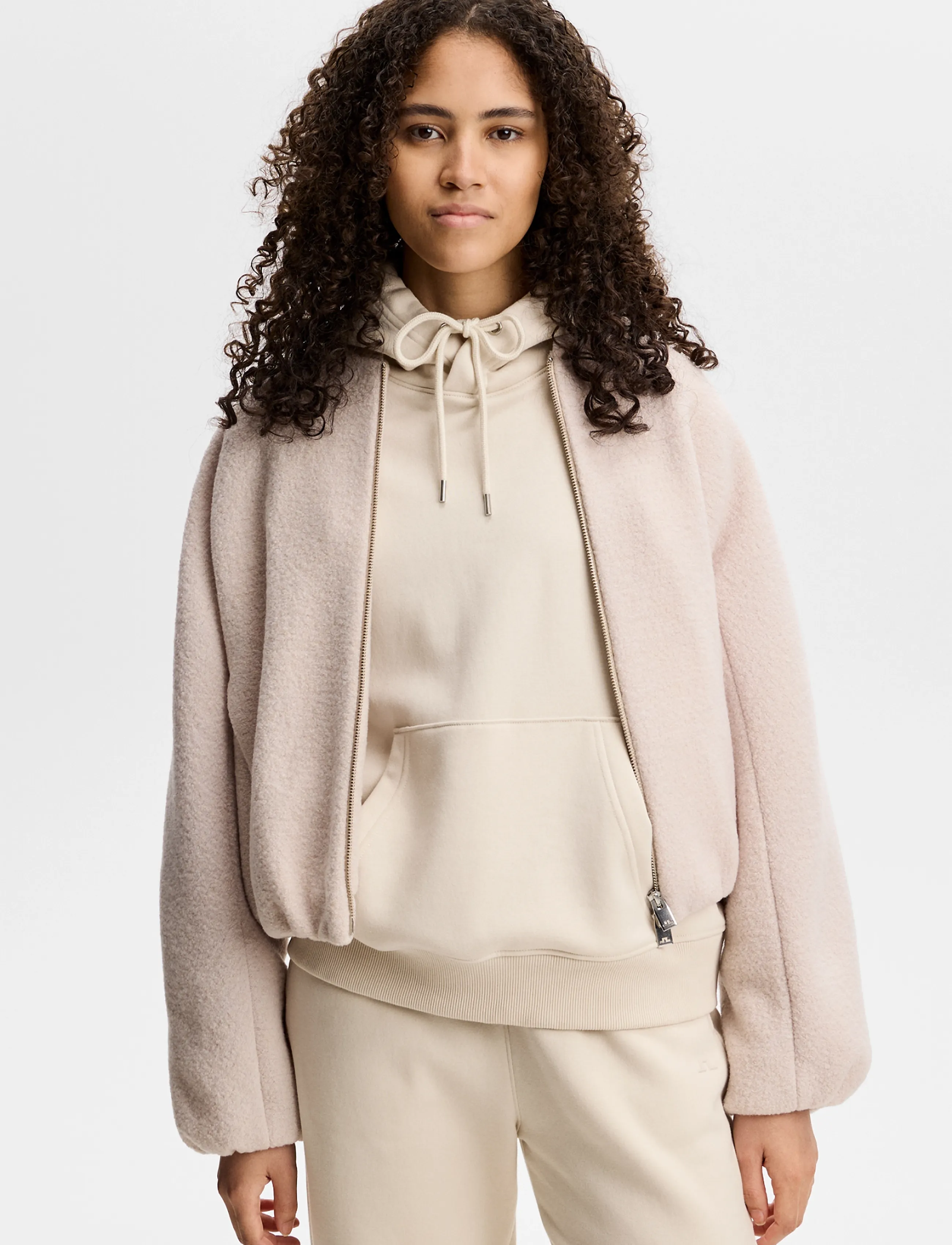 J. Lindeberg BEATRICE BOMBER JACKET - Jacken & Mäntel - MOONBEAM / cream