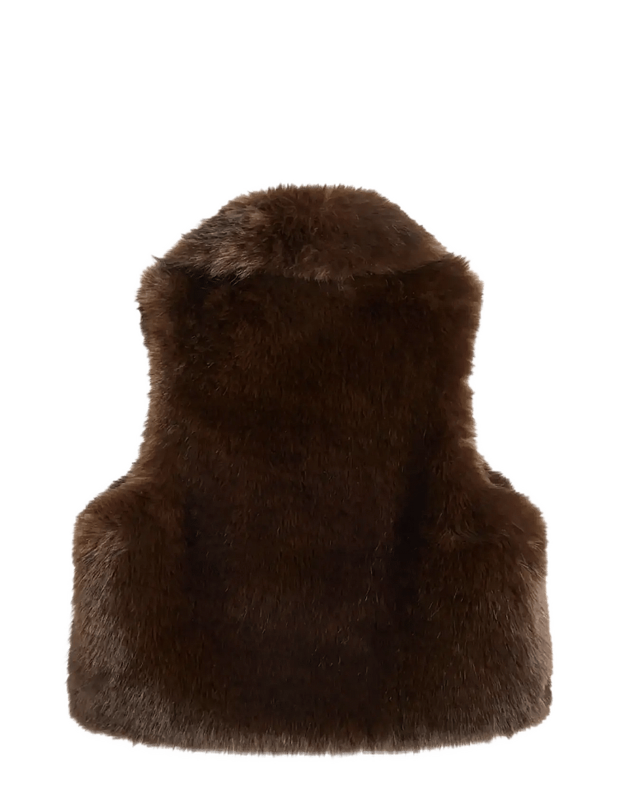 J. Lindeberg - DARIA FAUX FUR BALL VEST - fleece & teddy vests - seal brown - 1