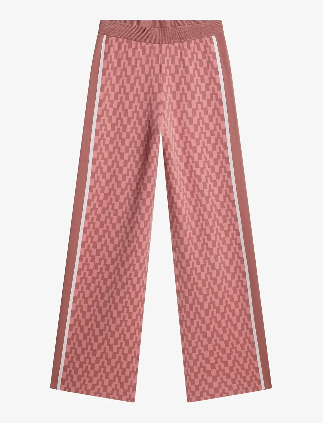 J. Lindeberg - Kera Knitted Jacquard Pant - bukser med brede ben - bridge stack rose m - 1