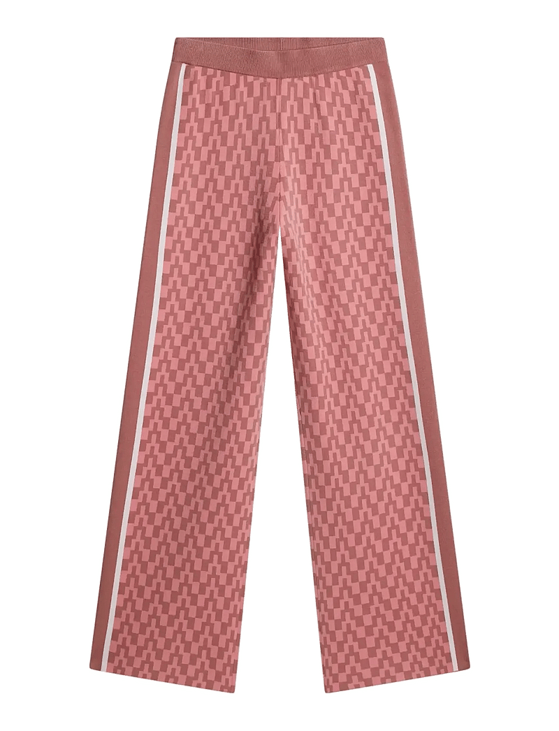 J. Lindeberg - Kera Knitted Jacquard Pant - bukser med brede ben - bridge stack rose m - 1