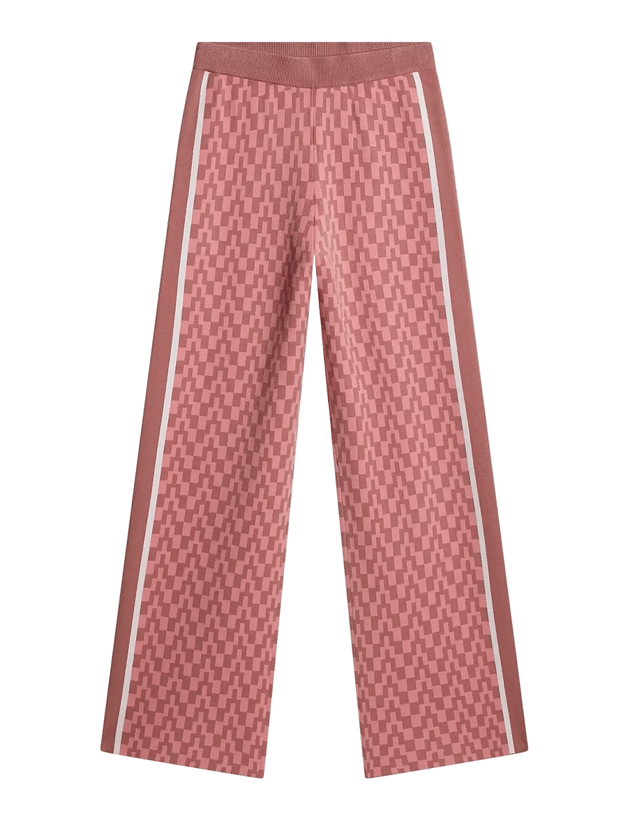 J. Lindeberg - Kera Knitted Jacquard Pant - hosen mit weitem bein - bridge stack rose m - 1