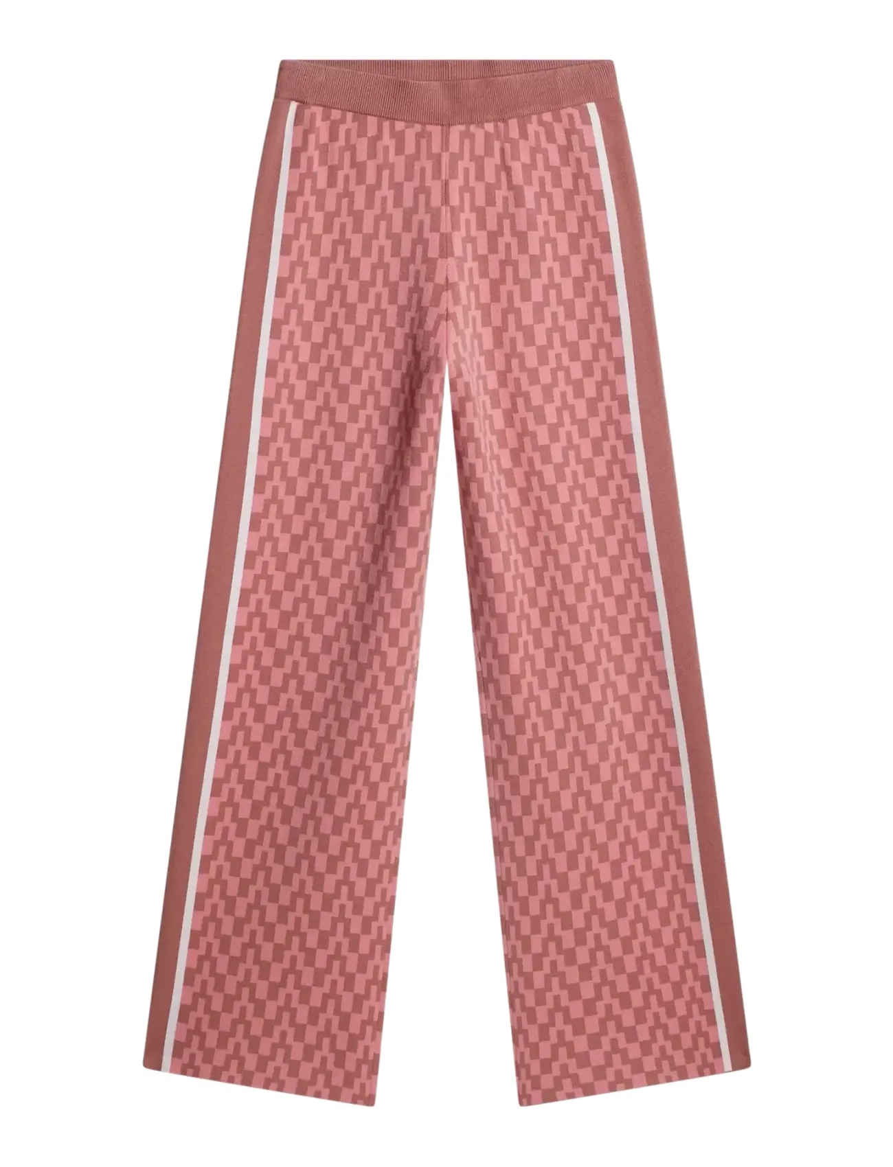 J. Lindeberg - Kera Knitted Jacquard Pant - spodnie szerokie - bridge stack rose m - 1